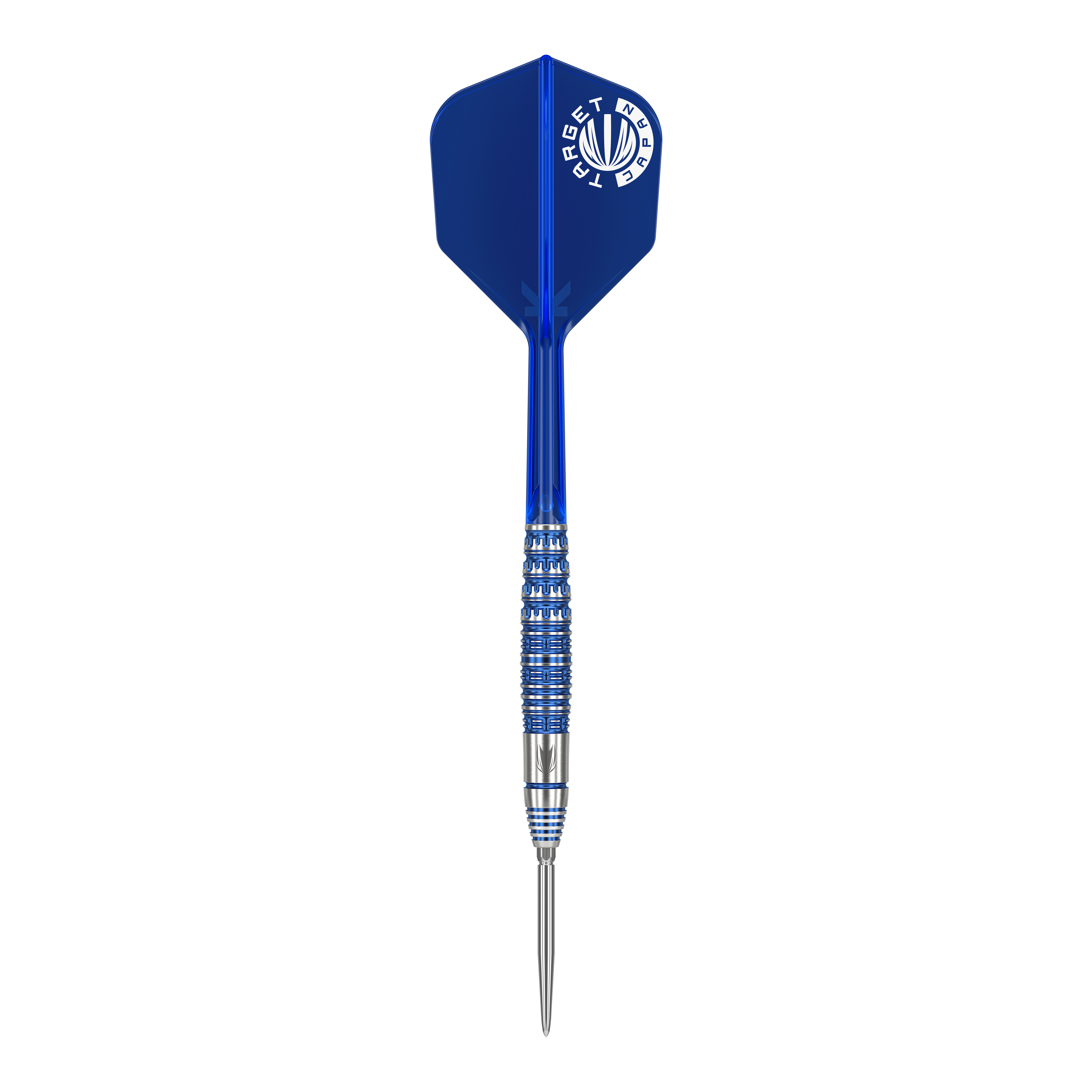 Target Japan Toru Suzuki Sereno GEN1 Swiss Point Steeldarts - 21 g Auf dem Bild ist ein Steeldart der Marke Target Japan Toru Suzuki Sereno GEN1 Swiss Point mit 21g Gewicht zu sehen. Der Dart hat eine blaue Flight und einen silber-blauen Schaft mit feinen Rillen.
