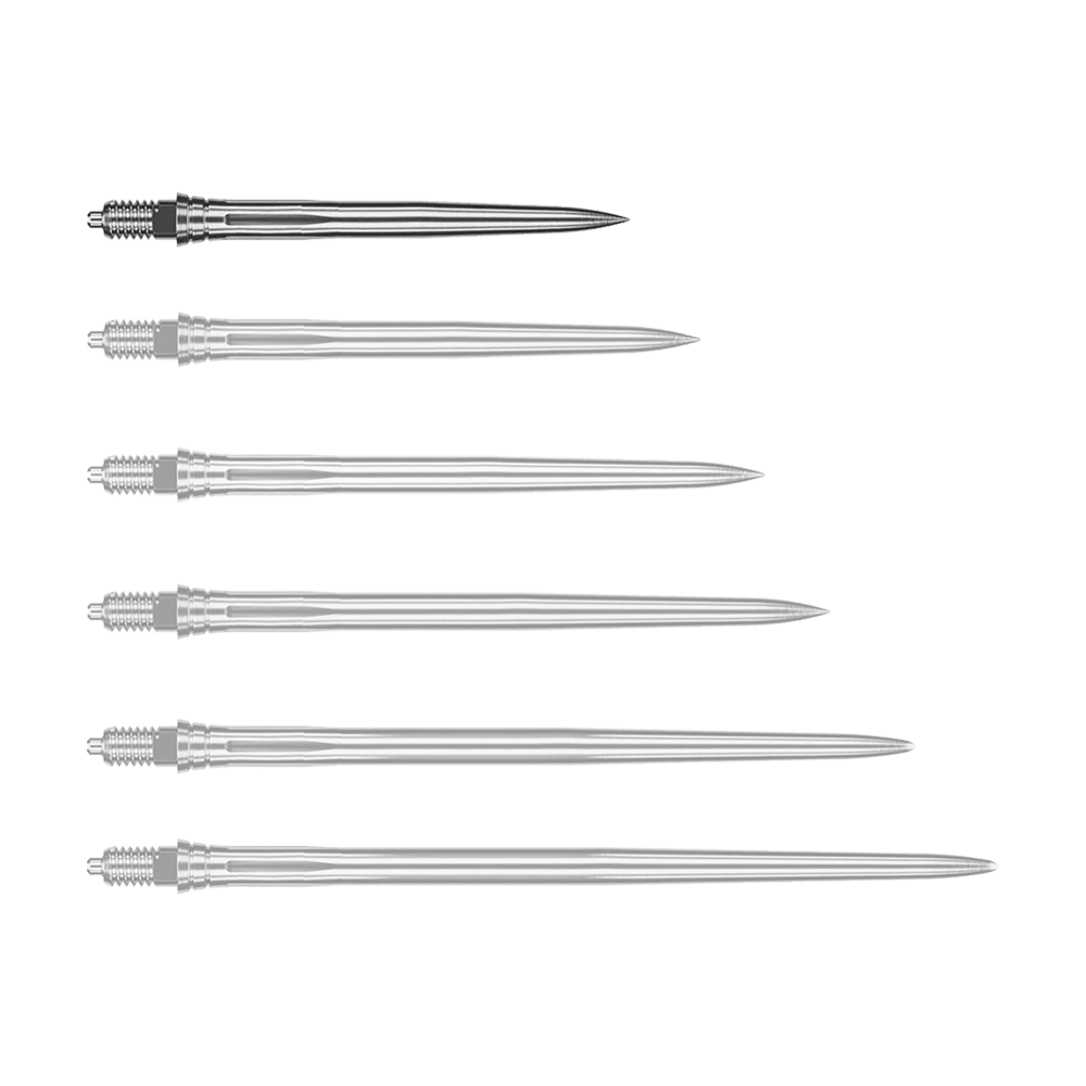 Punte per freccette Caliburn EZ-EVO - Lisce - Argento Abgebildet wird eine weitere glatte silberne Dartspitze, vermutlich in einer anderen Perspektive. Die Spitze scheint aus Metall zu bestehen.