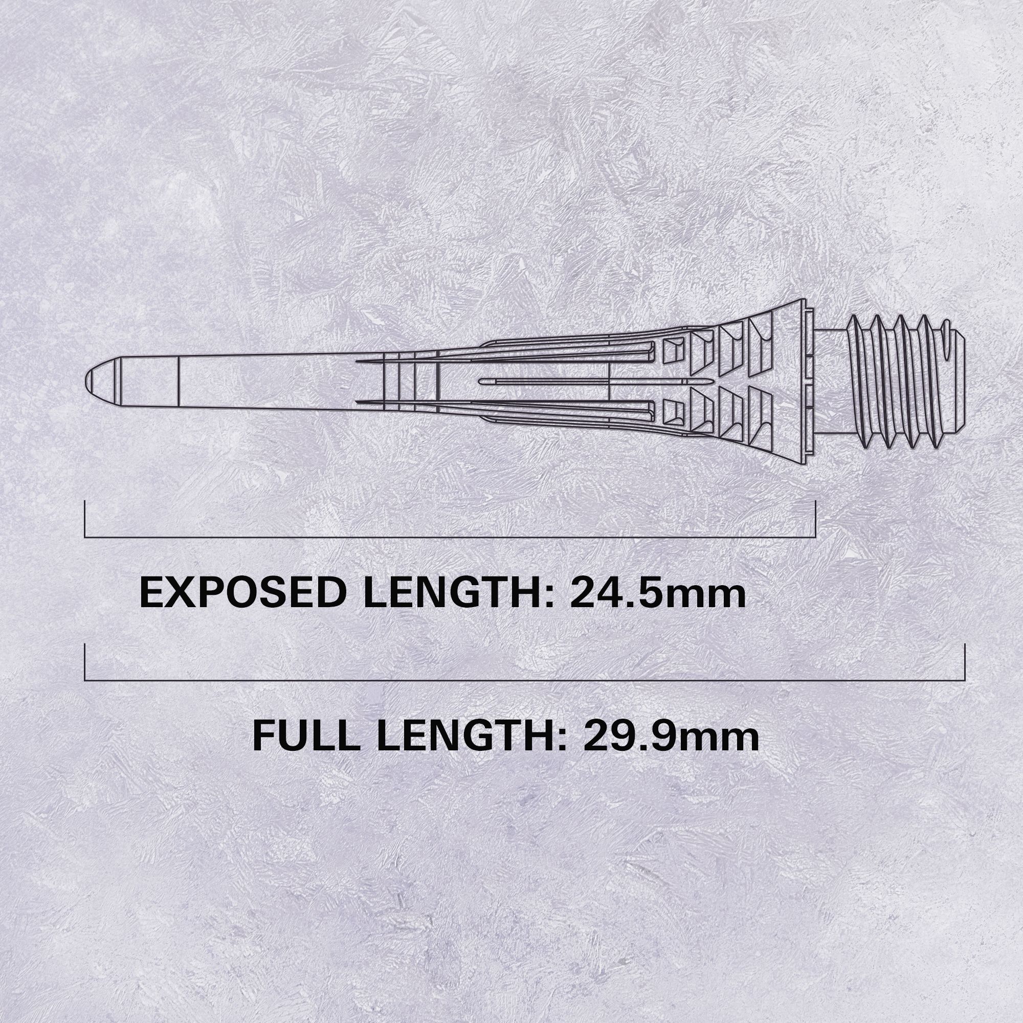 Confezione da 30 punte per freccette Target Cryo Soft - Nero Das Bild zeigt die Target Cryo Softdartspitzen im 30er Pack in Schwarz. Diese Pfeilspitzen sind für Softdarts geeignet.