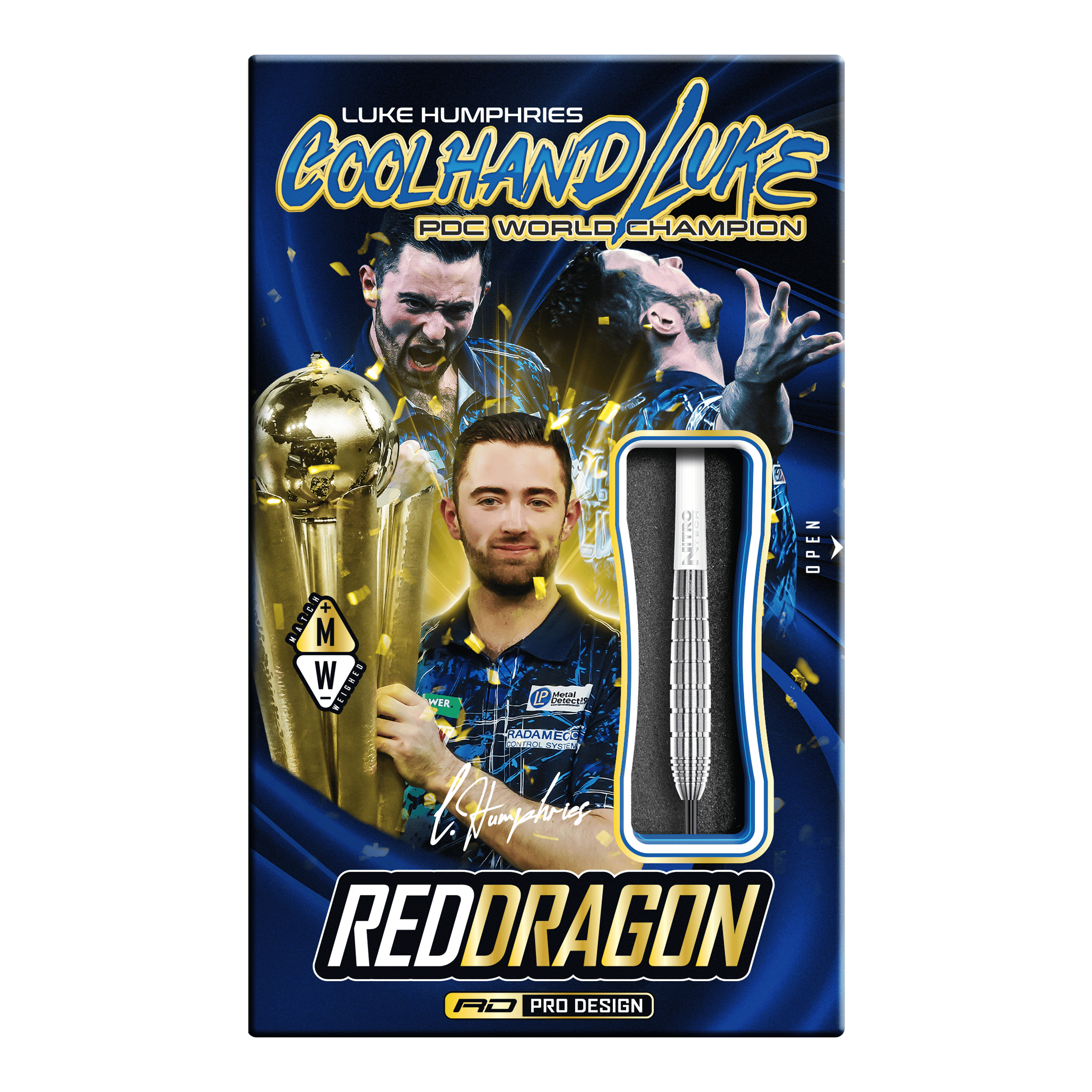 Freccette in acciaio Red Dragon Luke Humphries TX1 Pioneer Die Abbildung zeigt die Red Dragon Luke Humphries TX1 Pioneer Steeldarts. Es handelt sich um hochwertige Steeldarts für professionelle Dartspieler.