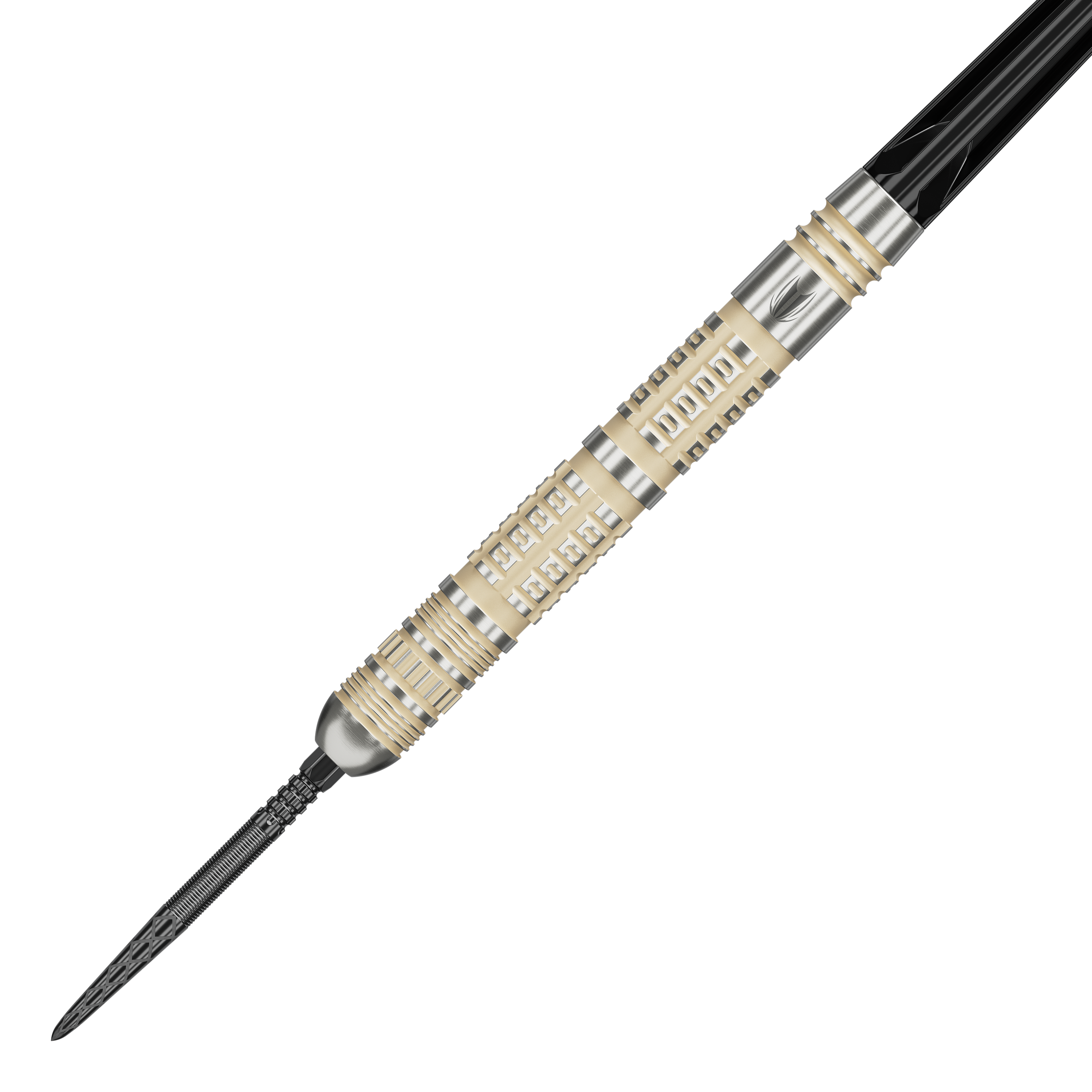 Freccette Target Dimitri Van Den Bergh 95K Swiss Point Steel Abgebildet ist das Produkt Target Dimitri Van Den Bergh 95K Swiss Point Steeldarts. Das Bild zeigt die Steeldarts aus einer bestimmten Perspektive.