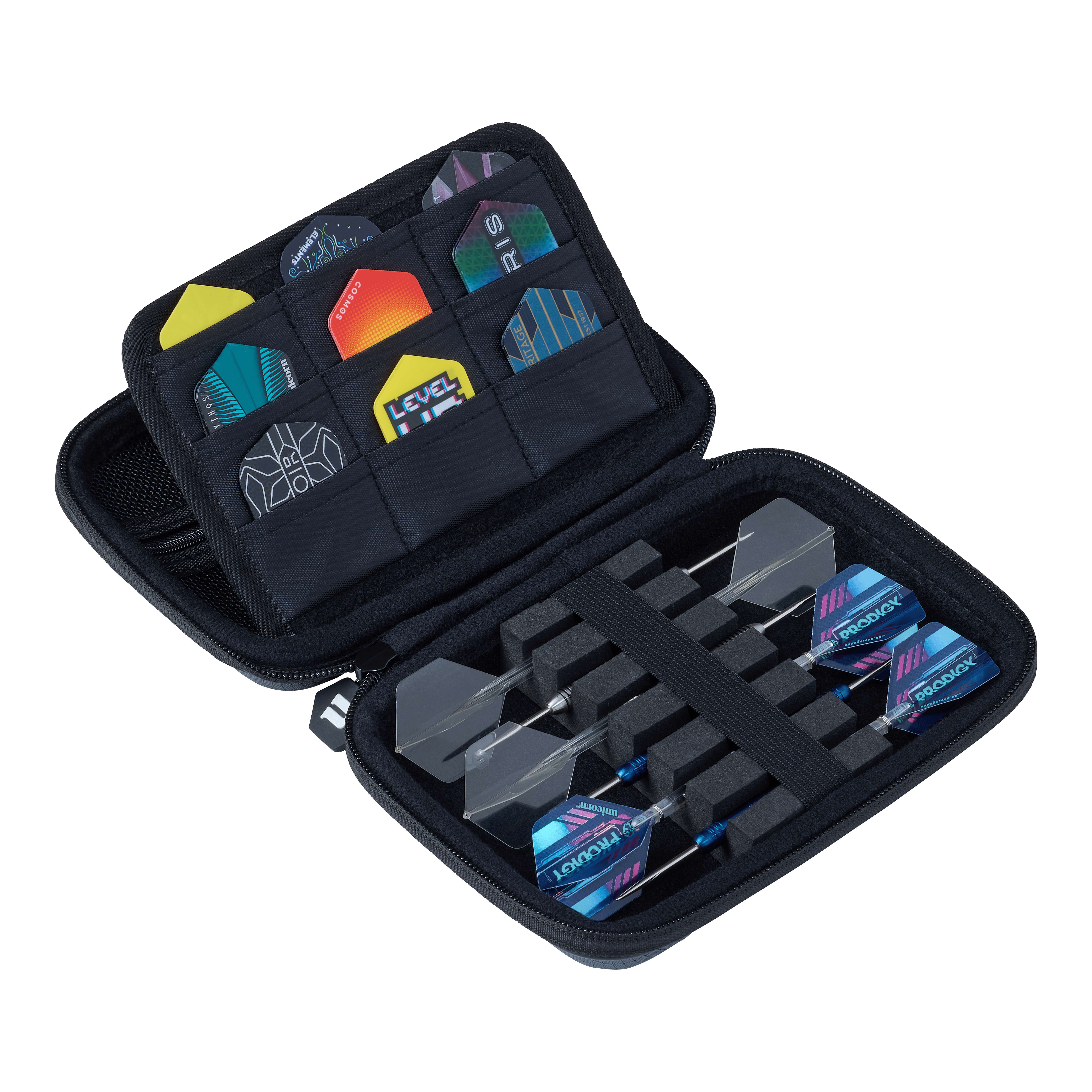 Custodia per freccette Unicorn Vanguard Medium - Grigio Das Bild zeigt das Unicorn Vanguard Medium Dartcase in der Farbe Grau. Diese Tasche ist robust und eignet sich für Dartspieler.