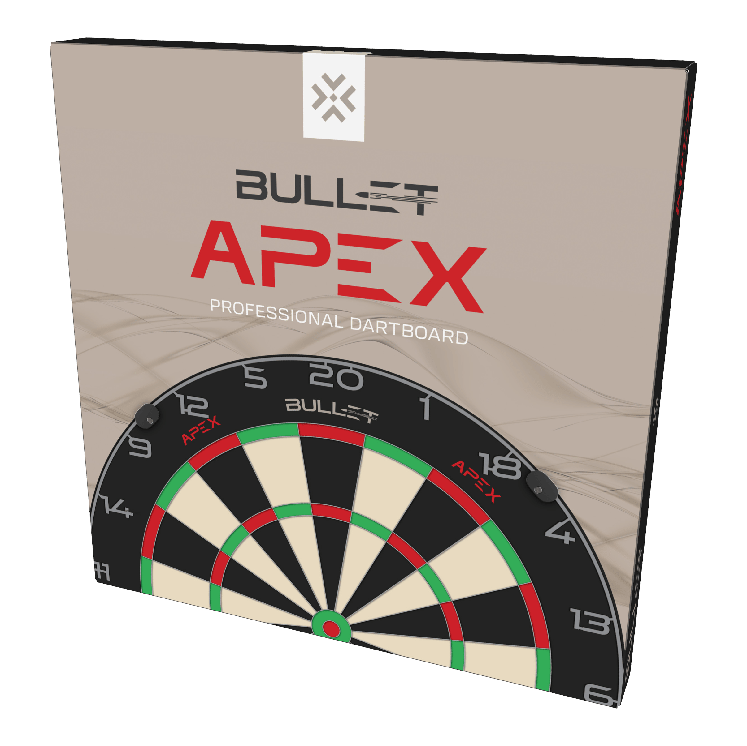 Bersaglio per freccette in acciaio Bullet Apex Abgebildet ist das Bullet Apex Steeldartboard. Das Produkt wird aus einer anderen Perspektive gezeigt.