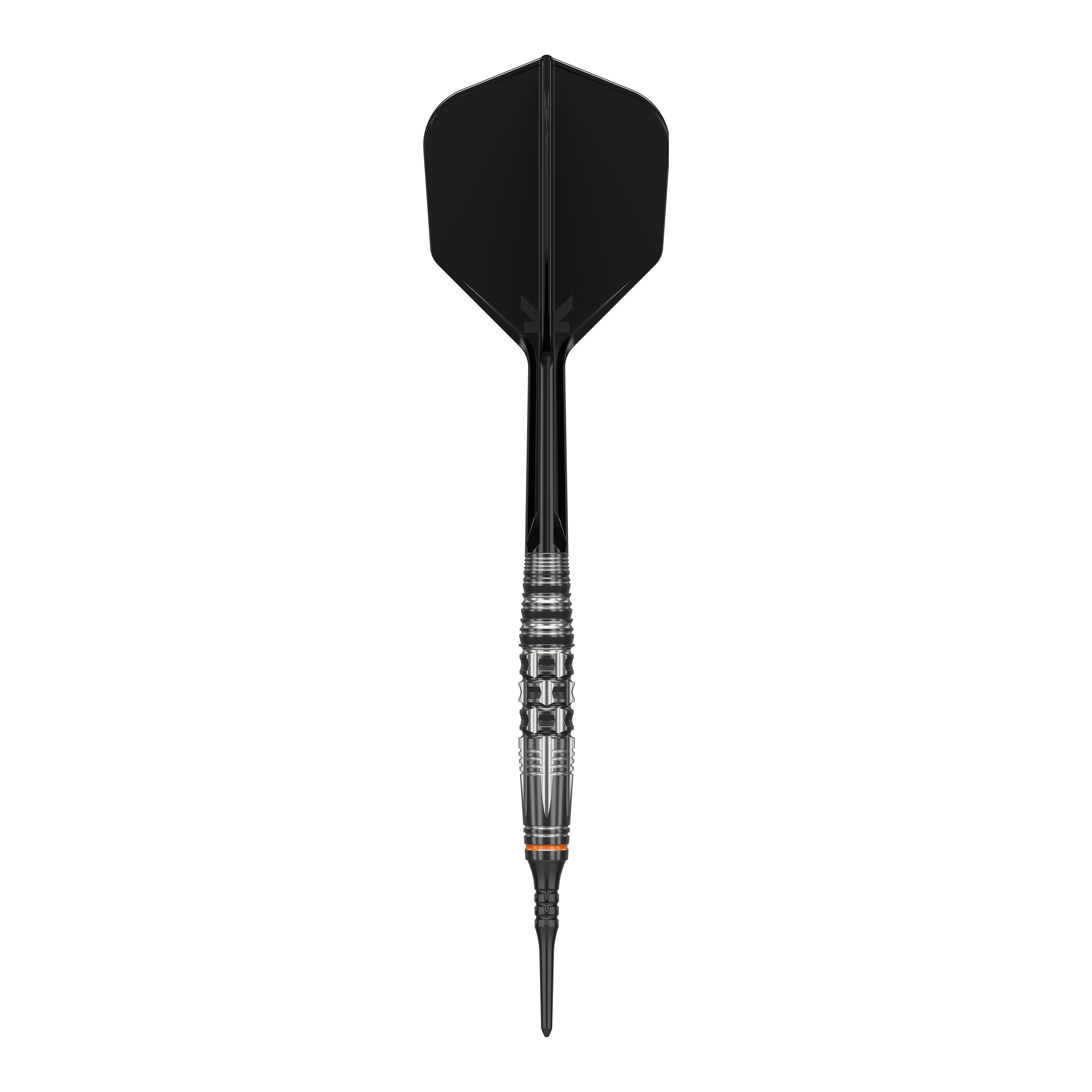 Target Japan Black Marque Dancing Duck GEN 4 Freccette morbide - 17 g Das Bild zeigt einen Softdart mit schwarzer Spitze, Schaft und Flight. Es handelt sich um das Produkt "Target Japan Black Marque Dancing Duck GEN 4 Softdarts - 17g".