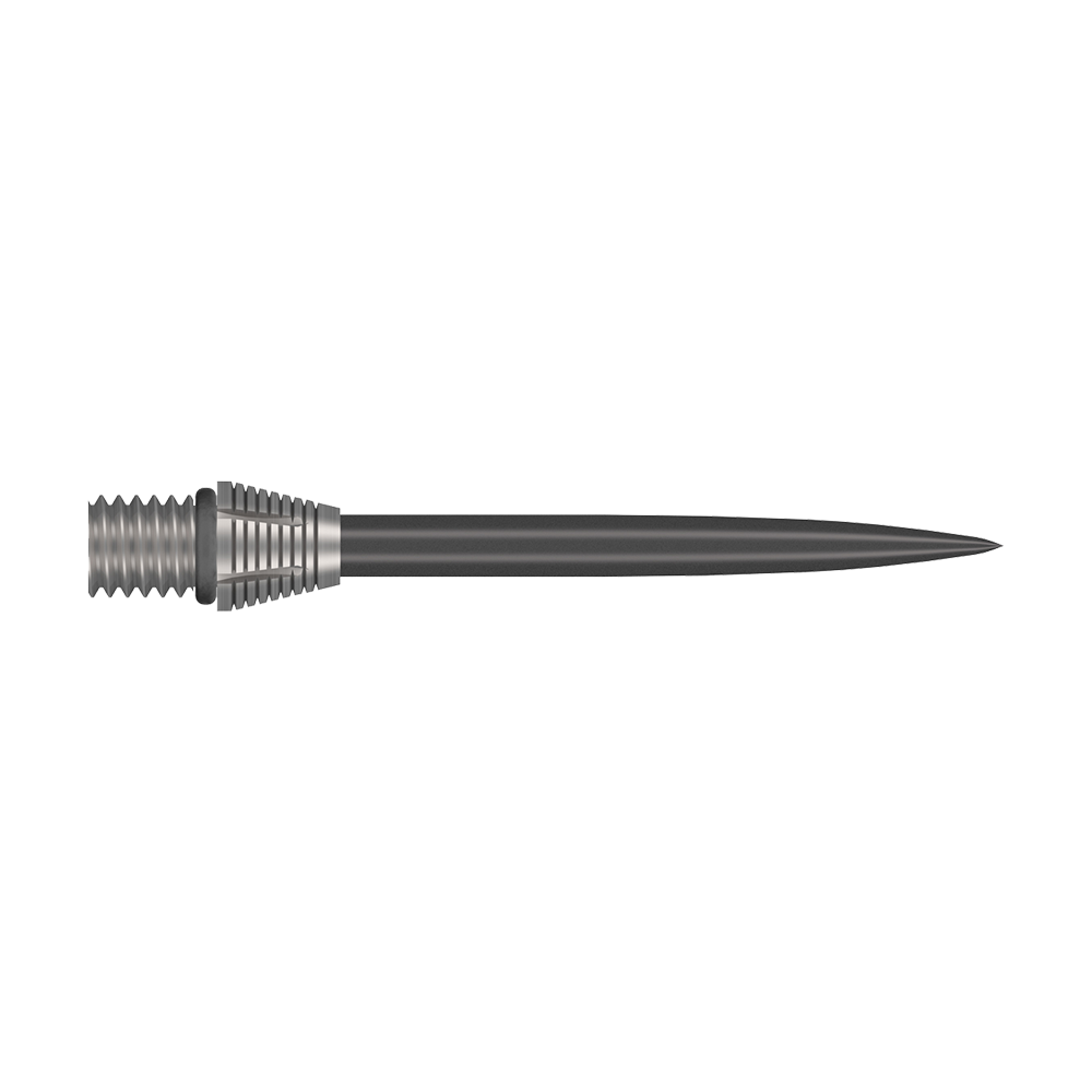 Auf diesem Bild sind die Shot Tactra Conversion Points - 34 mm zu sehen. Diese robusten Spitzen ermöglichen eine einfache Umrüstung für Dartspieler.