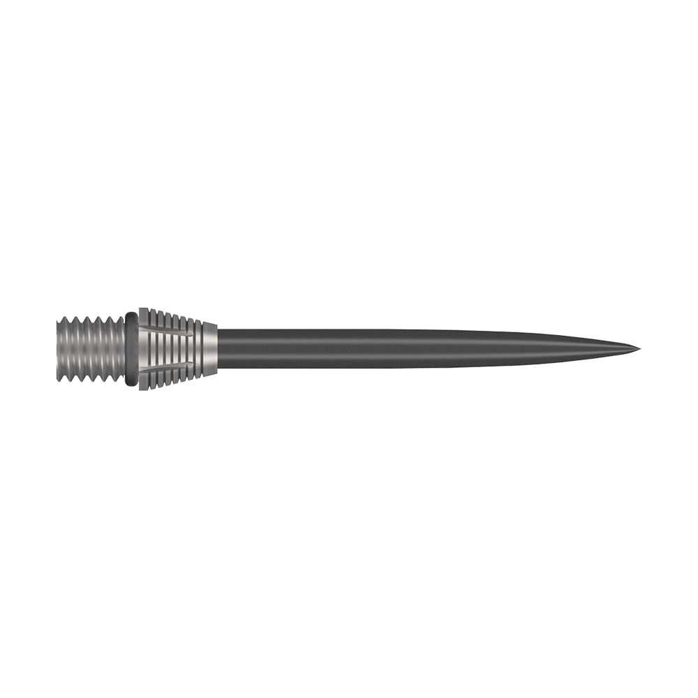Punti di conversione Shot Tactra - 34 mm Auf diesem Bild sind die Shot Tactra Conversion Points - 34 mm zu sehen. Diese robusten Spitzen ermöglichen eine einfache Umrüstung für Dartspieler.