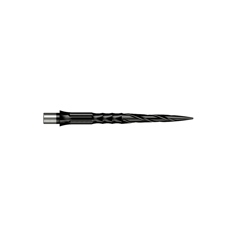 Punte per freccette in acciaio Caliburn System - Spiro - No Lip - Nero Abgebildet sind Caliburn Evo System Steeldartspitzen vom Typ Spiro NoLip in Schwarz mit 28 mm Länge. Das Produkt ist für den Einsatz in Steeldarts geeignet.