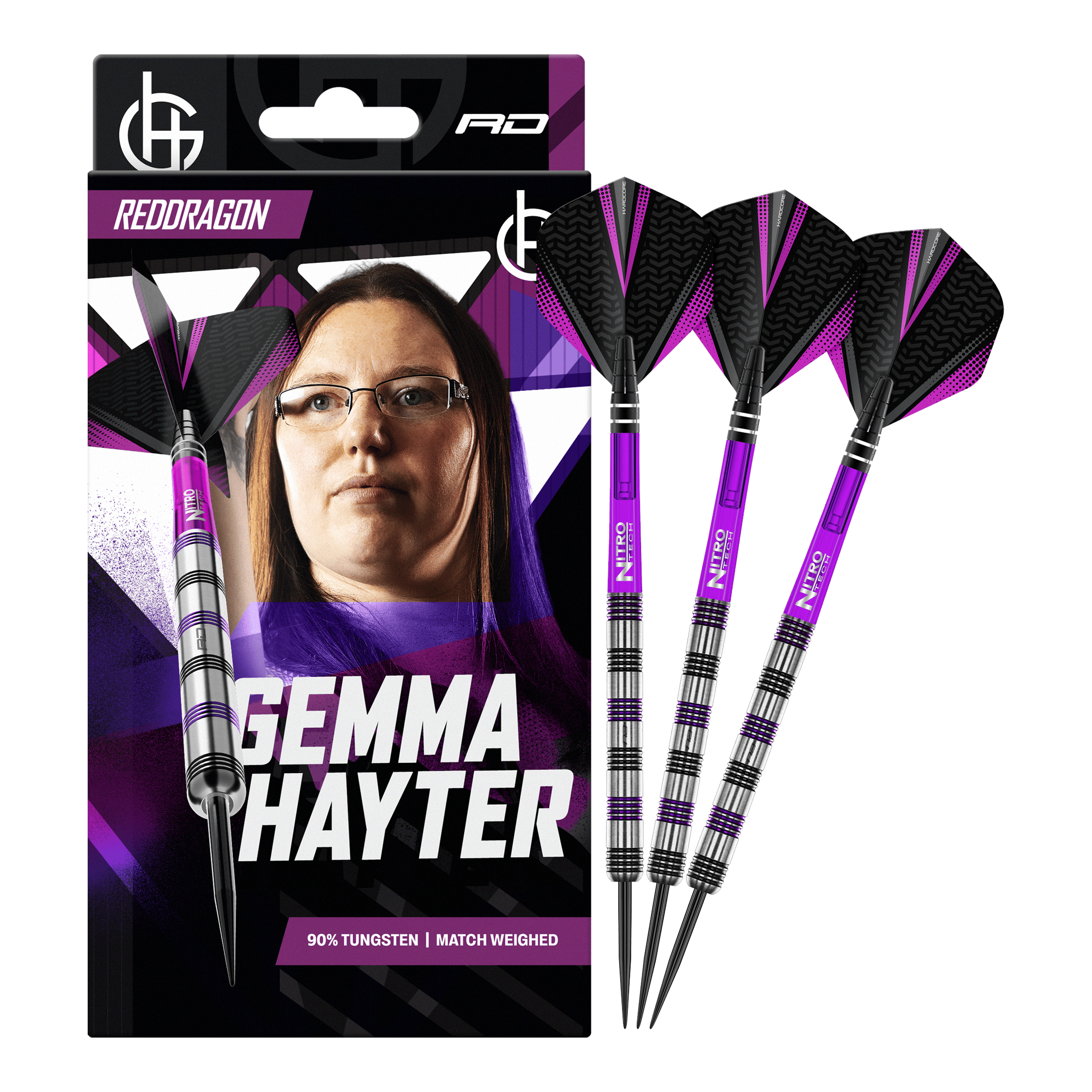 Freccette in acciaio Red Dragon Gemma Hayter - 22 g Dieses Bild zeigt die Red Dragon Gemma Hayter Steeldarts - 22g in ihrer vollen Länge. Die Darts sind speziell für Präzision und Kontrolle entwickelt.