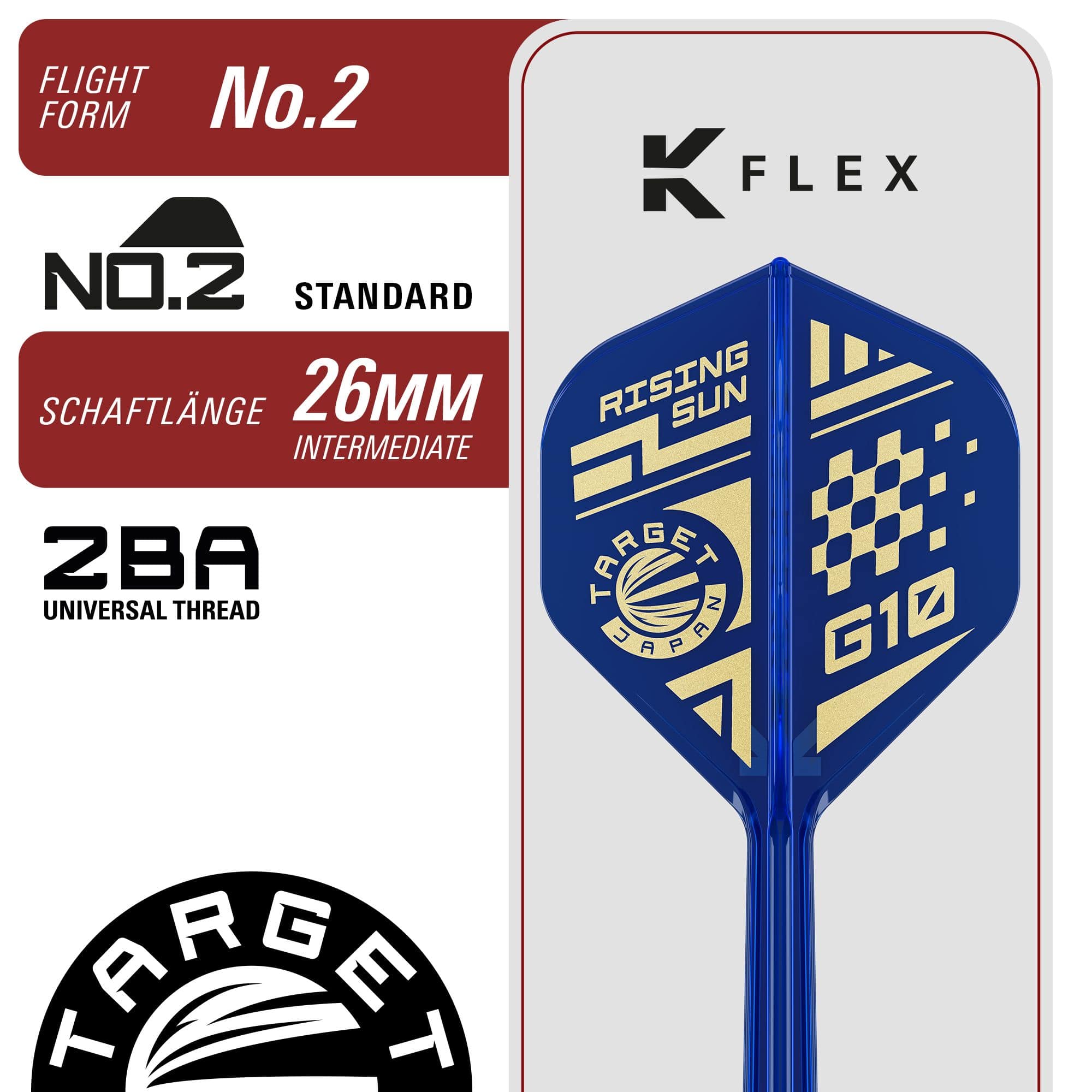 Freccette in acciaio Target Japan Rising Sun GEN 10.5 Swiss Point Zu sehen sind die Target Japan Rising Sun GEN 10.5 Swiss Point Steeldarts. Die Darts überzeugen durch ihre spezielle Konstruktion für optimales Werfen.