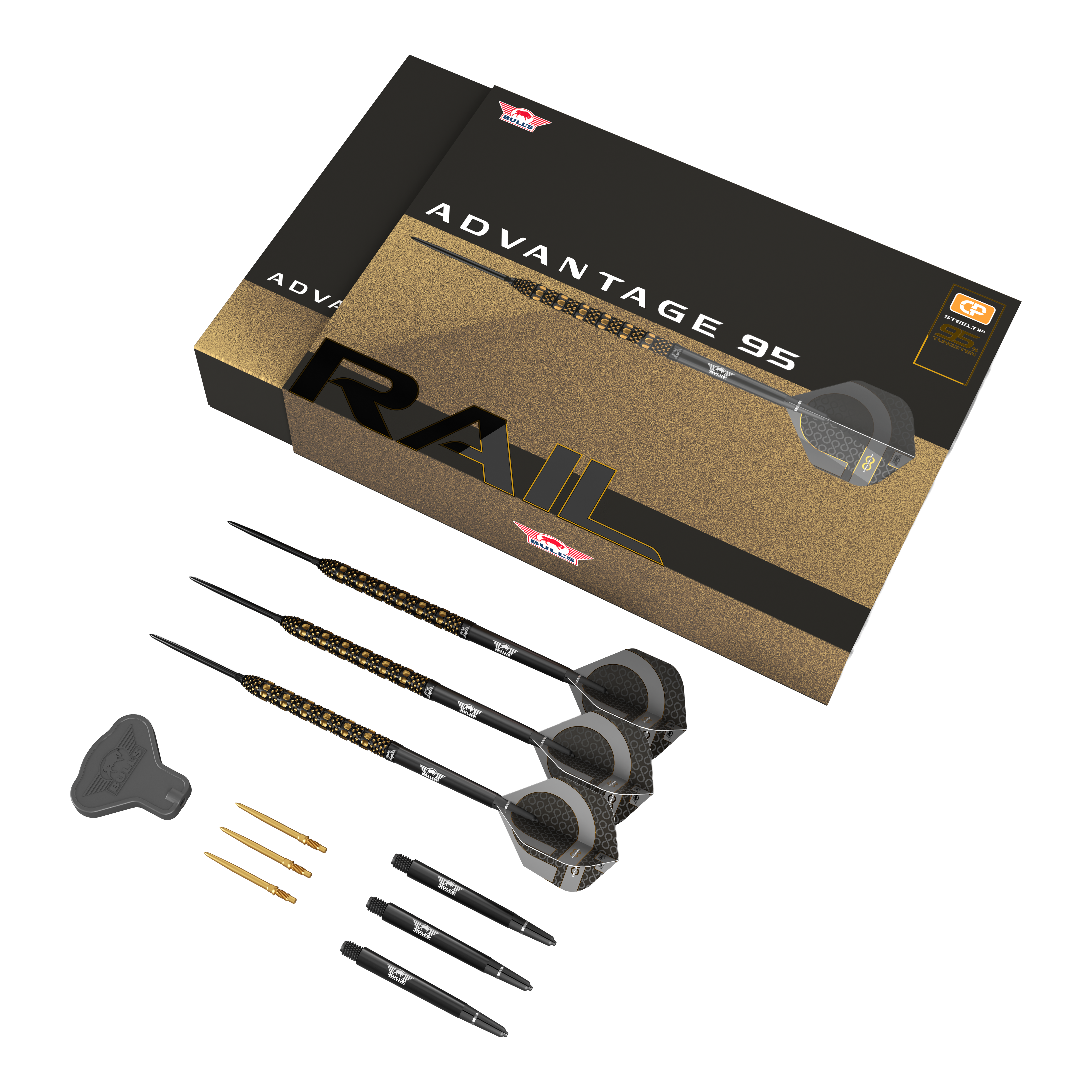 Freccette in acciaio Bulls NL Advantage 95 Rail Convertible Point