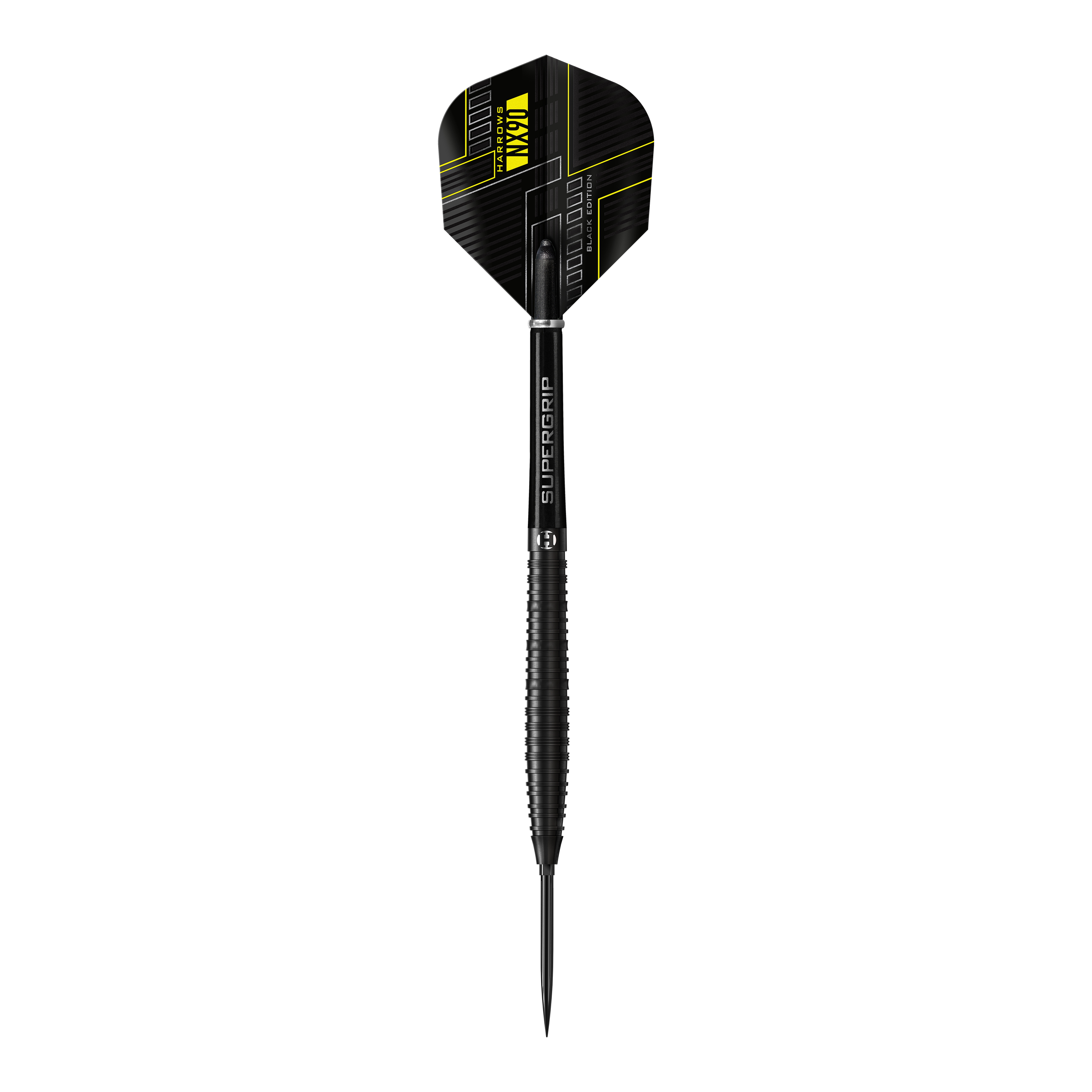 Freccette in acciaio coniche Harrows NX90 Black Edition Quick Point Das Bild zeigt die Harrows NX90 Black Edition Tapered Quick Point Steeldarts. Abgebildet ist das Produkt aus nächster Nähe.