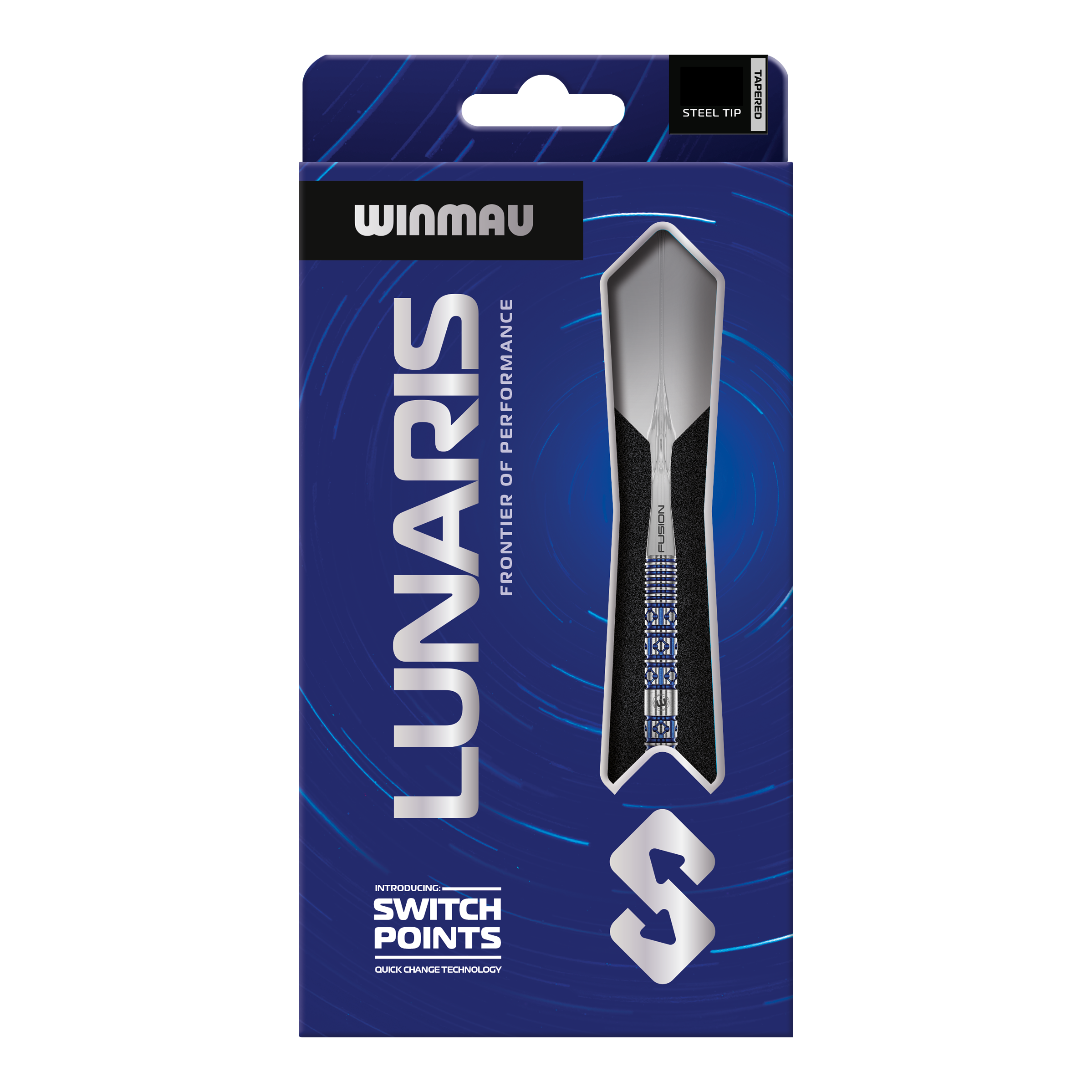Freccette in acciaio Winmau Lunaris Tapered Switch Point Abgebildet sind die Winmau Lunaris Tapered Switch Point Steeldarts. Diese Steeldarts besitzen ein modernes, abgestimmtes Design für Dartspieler.