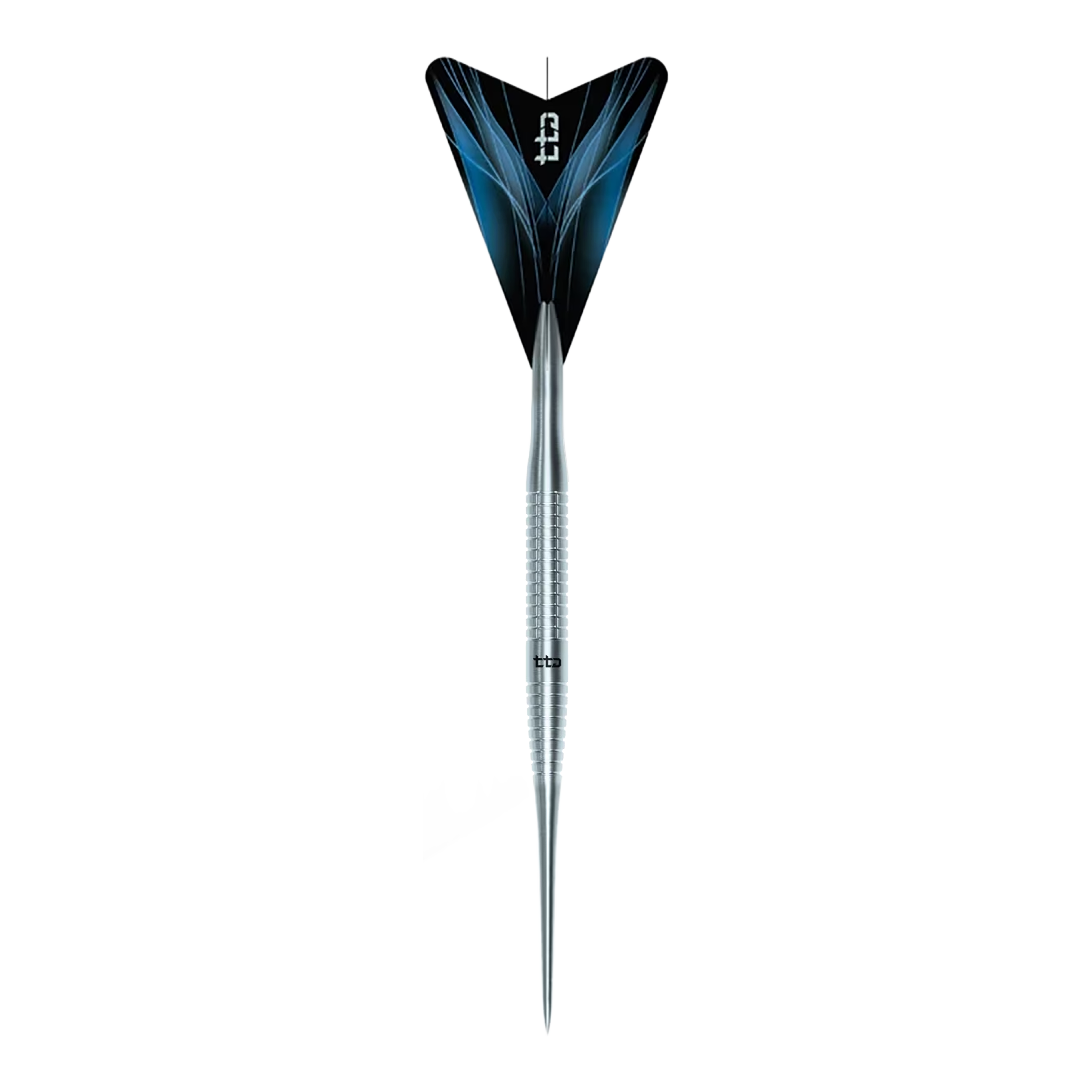 Das Bild zeigt die Caliburn TTD Complete Titanium T3 Silver Steeldarts - 7g. Diese Steeldarts sind aus Titan gefertigt und wiegen 7 Gramm.