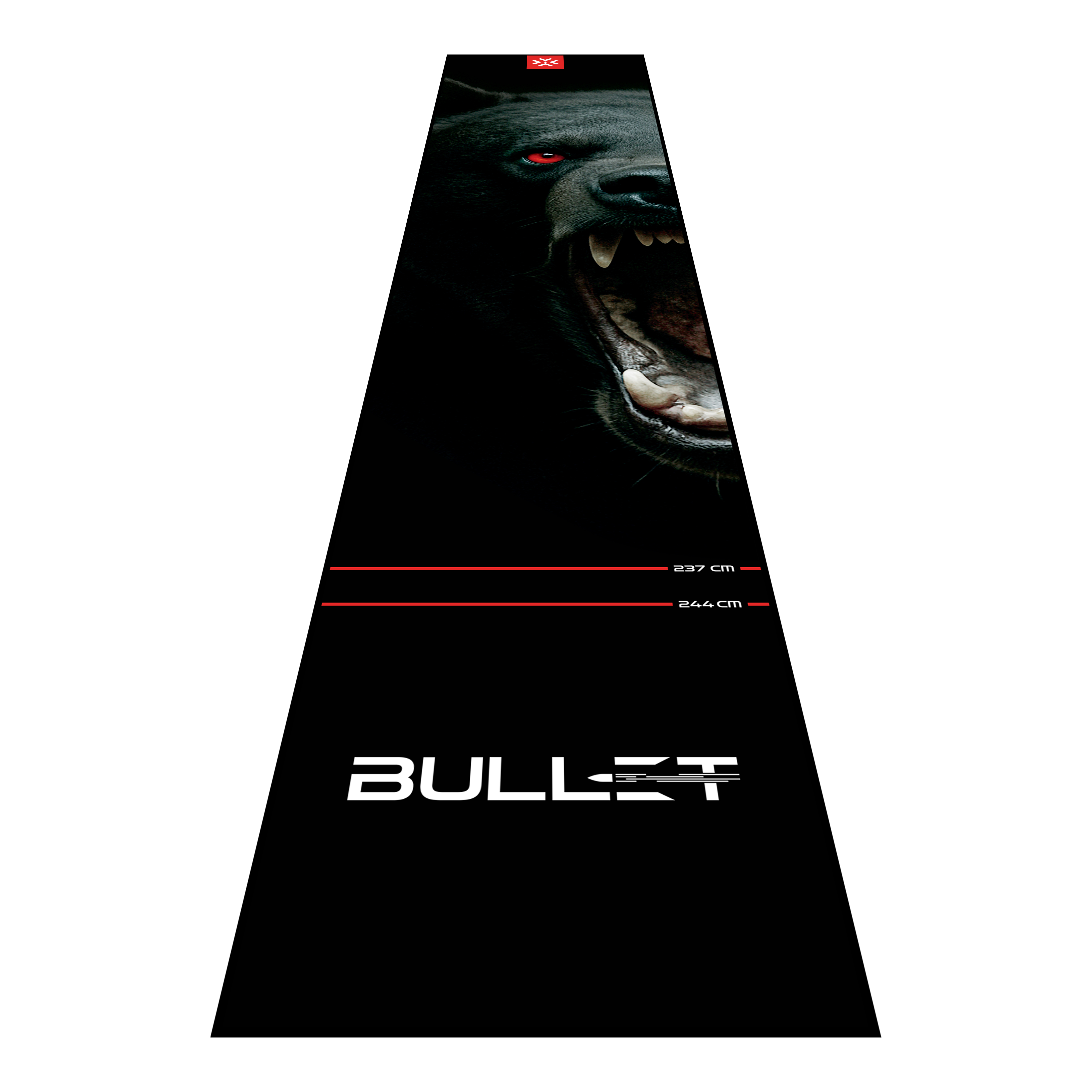 Tappetino per freccette Bullet Shred Hier ist die Bullet Shred Dartmatte abgebildet. Sie schützt den Untergrund und sorgt für ein sicheres Dartspiel.