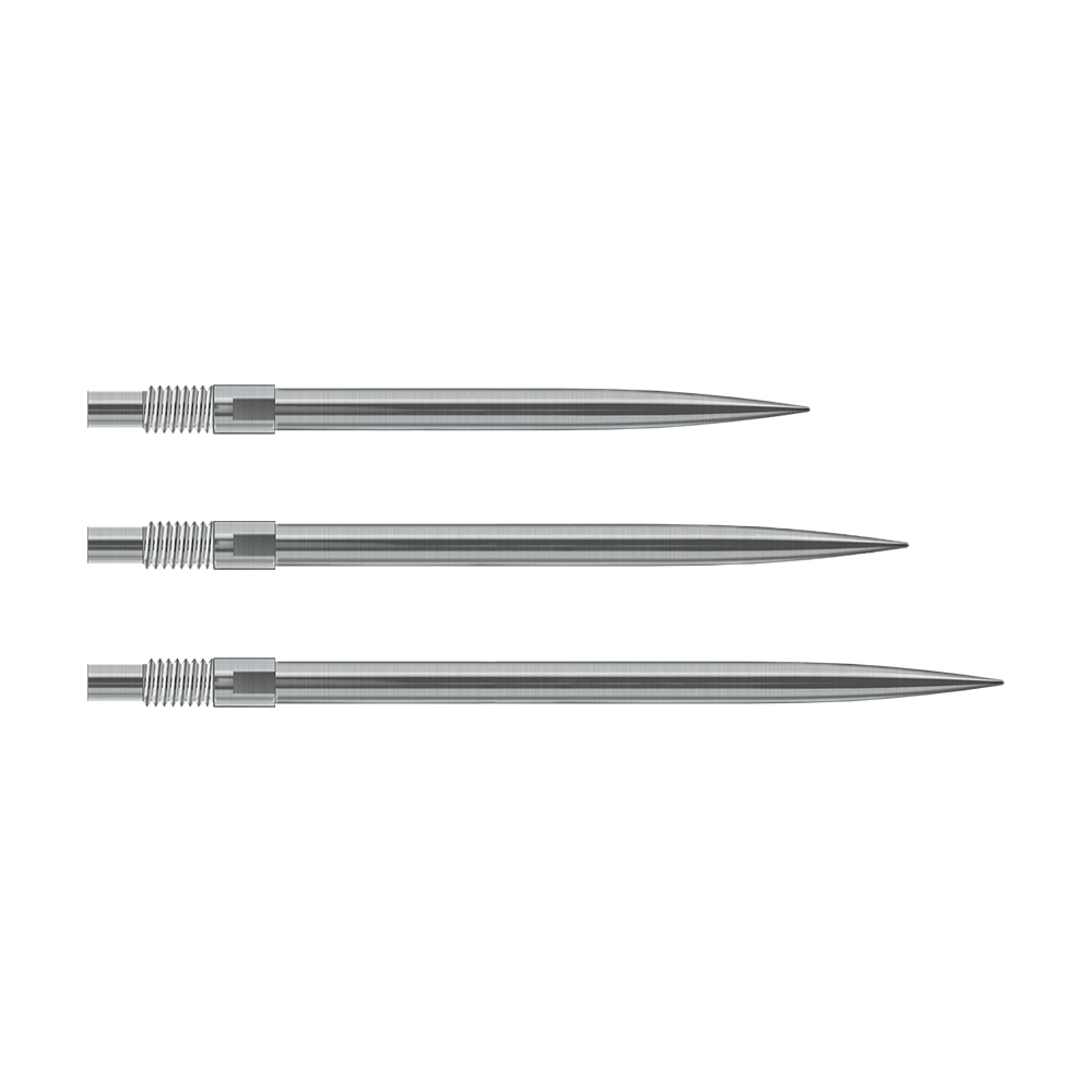 Punte per freccette Harrows Quick Point - Argento Das Bild zeigt silberne Harrows Quick Point Dartspitzen. Sie sind für Dartspieler zum einfachen Wechsel der Spitzen gedacht.