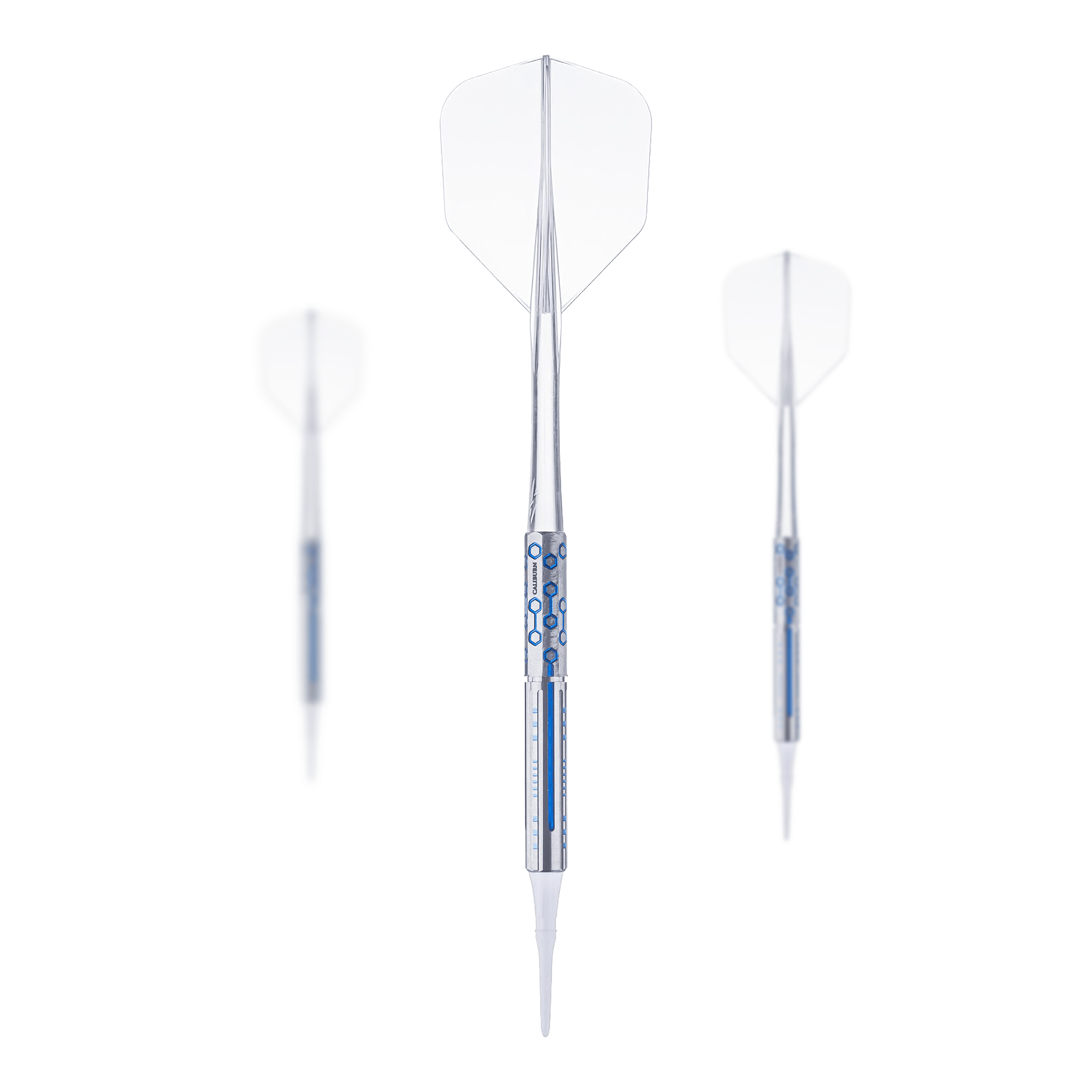 Caliburn Starships Series Demeter Softdarts - 20 g Das Bild zeigt die Caliburn Starships Series Demeter Softdarts mit einem Gewicht von 20g. Es handelt sich um ein Set von hochwertigen Softdarts für präzises Dartspiel.