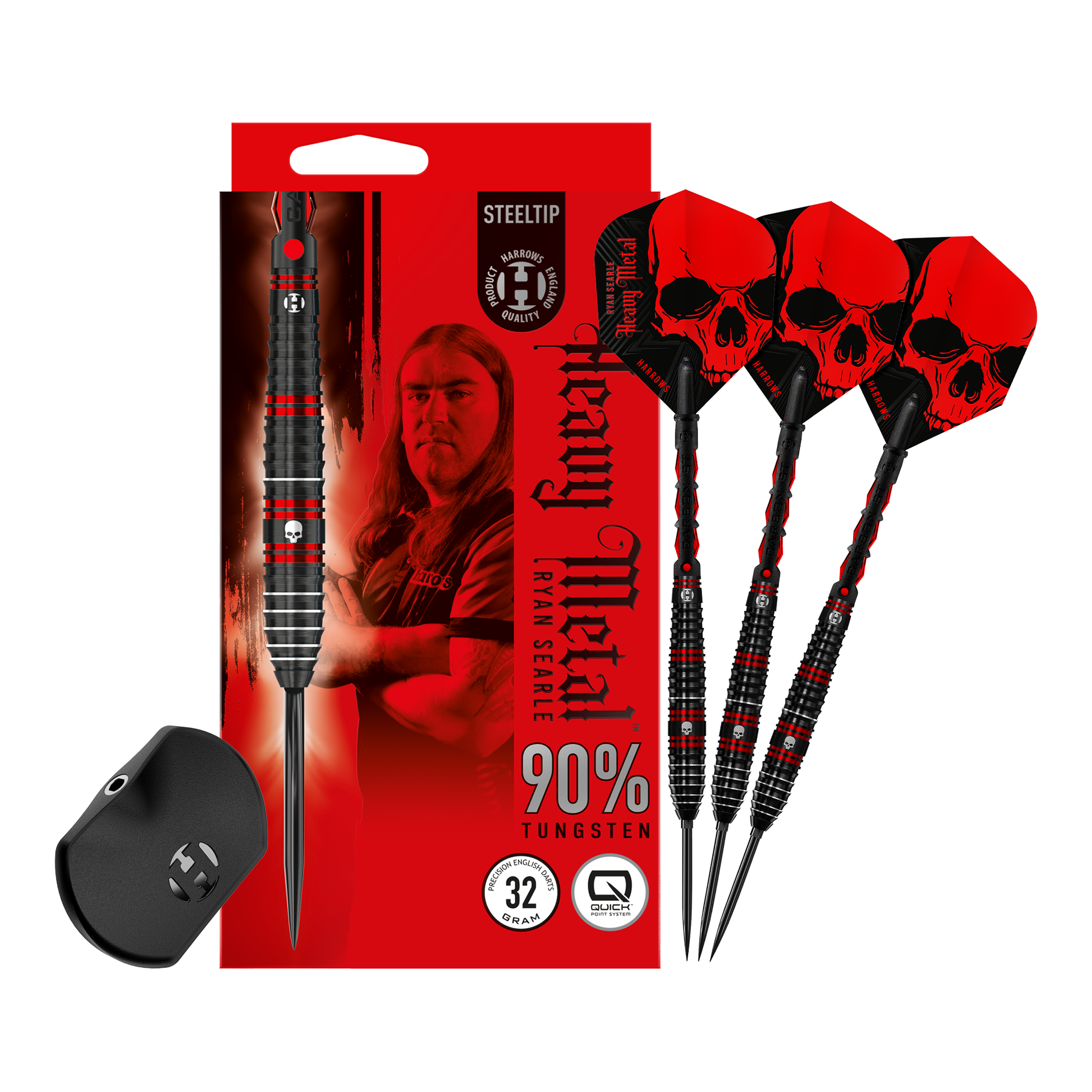 Dardi in acciaio Harrows Ryan Searle 90% Quick Point Abgebildet ist ein Harrows Ryan Searle 90% Steeldarts Quick Point Steeldart. Es handelt sich um einen hochwertigen Steeldart.