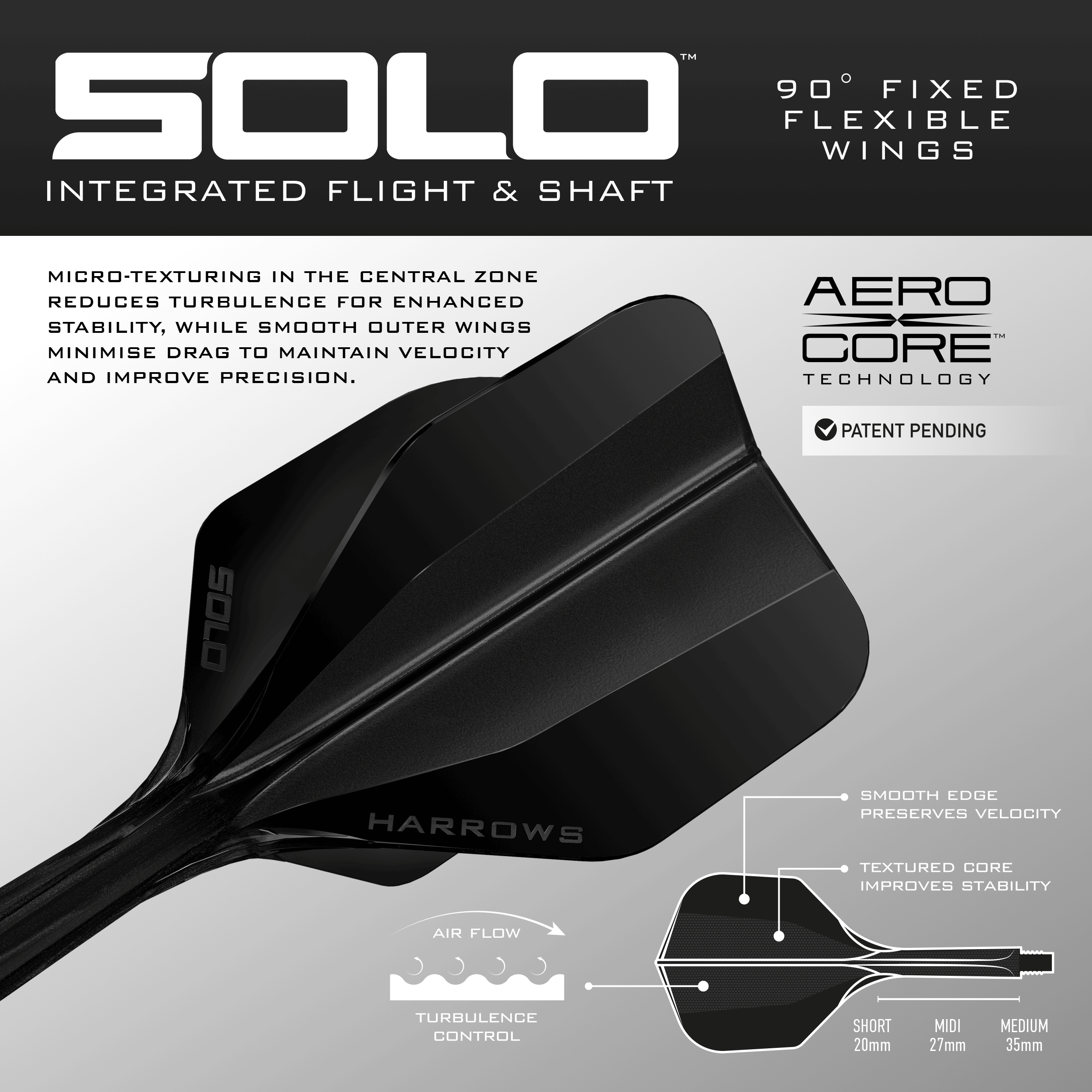 Sistema di alberi di volo Harrows Solo No6 - Nero Dieses Bild zeigt das Harrows Solo No6 Flight-Shaft-System in Schwarz. Das Produkt ist aus einer anderen Position dargestellt.