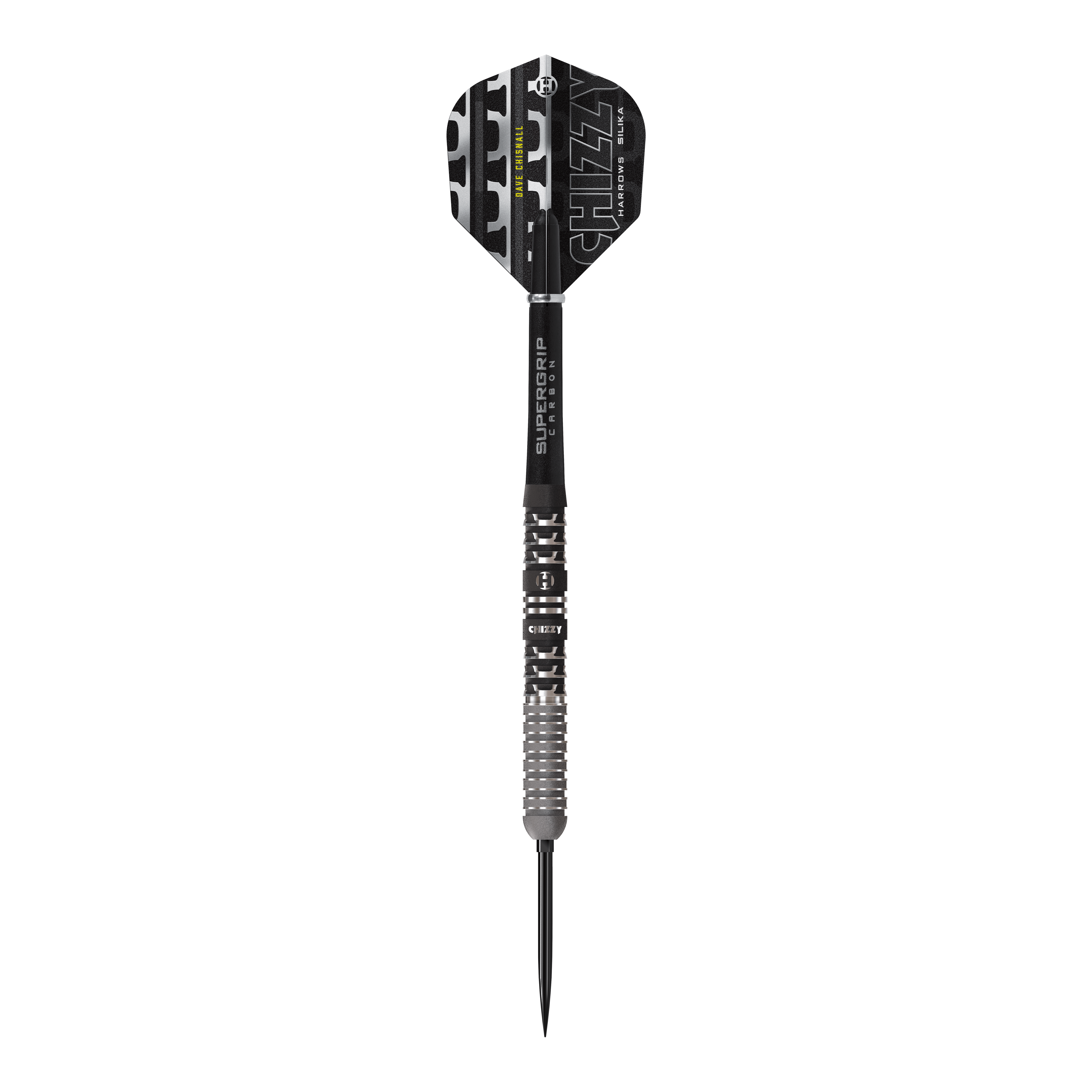 Freccette in acciaio Quick Point Harrows Dave Chisnall Chizzy Series 4 Die Harrows Dave Chisnall Chizzy Series 4 Quick Point Steeldarts sind auf dem Bild zu sehen. Es handelt sich um hochwertige Steeldarts für Dartspieler.