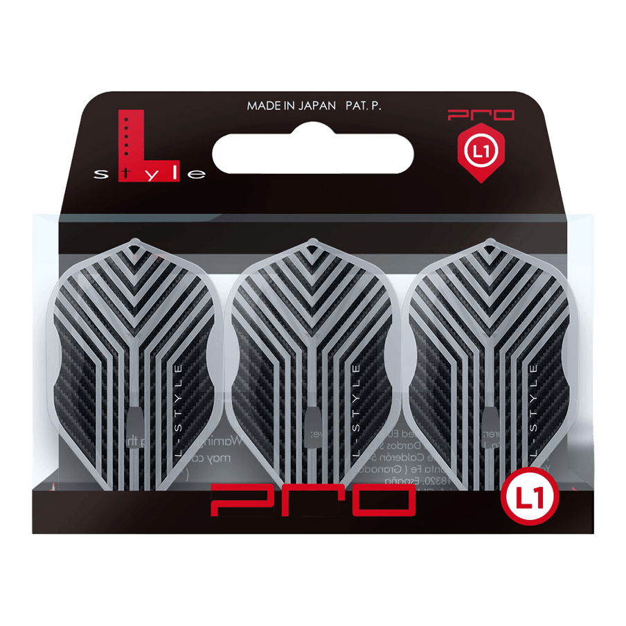 Voli L-Style Arno Merk V1 Clear White L1PRO Mehrere L-Style Arno Merk V1 Clear White L1PRO Flights liegen nebeneinander. Die Formen und Kanten zeichnen sich ab.