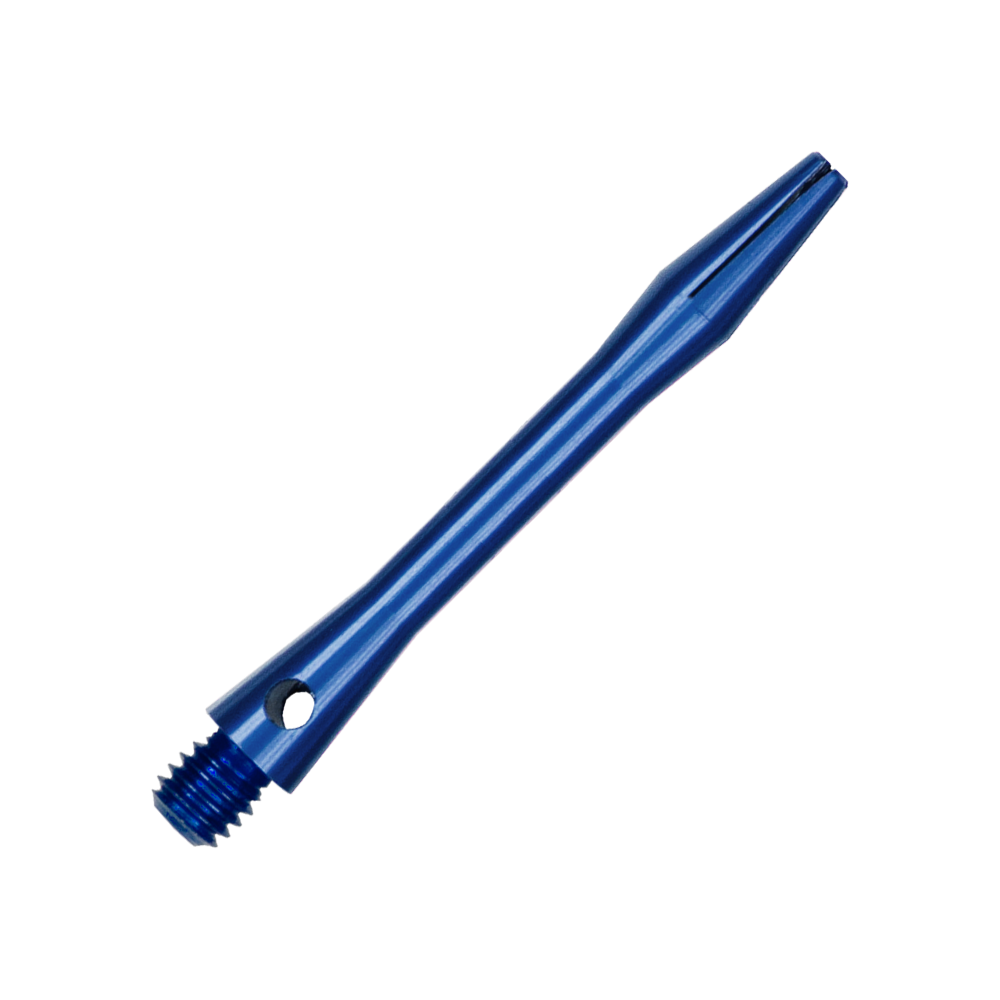 Alberi in alluminio - Blu Ein einzelner blauer Aluminiumschaft ist im Bild zu erkennen. Er ist passend für handelsübliche Dartpfeile.