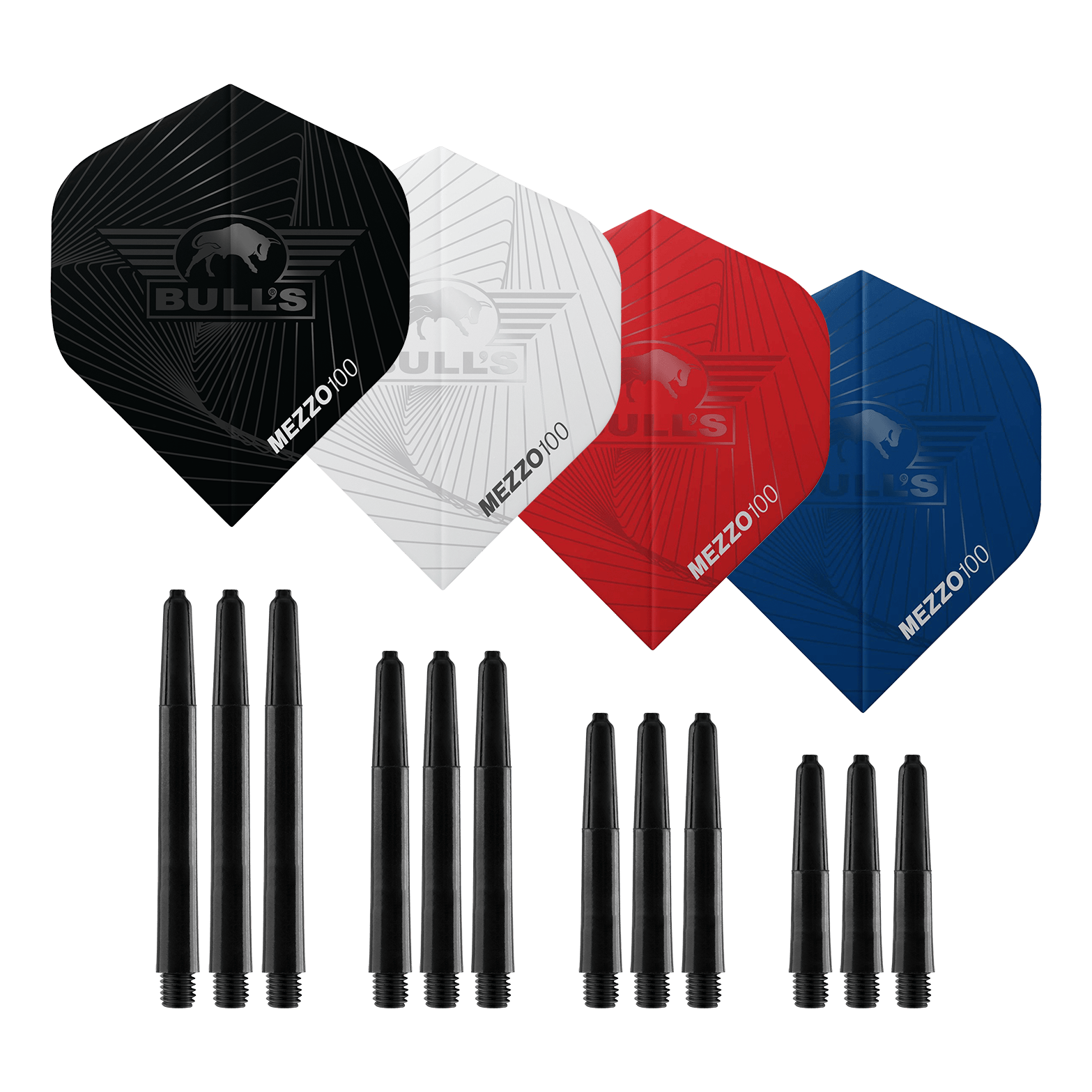 Set di freccette in acciaio Bulls NL - 4 set in ottone Hier sind die Bulls NL Bundle Of Steel - 4 Sets Brass Steeldarts zu sehen. Das Produkt besteht aus vier Sets Steeldarts aus Messing.