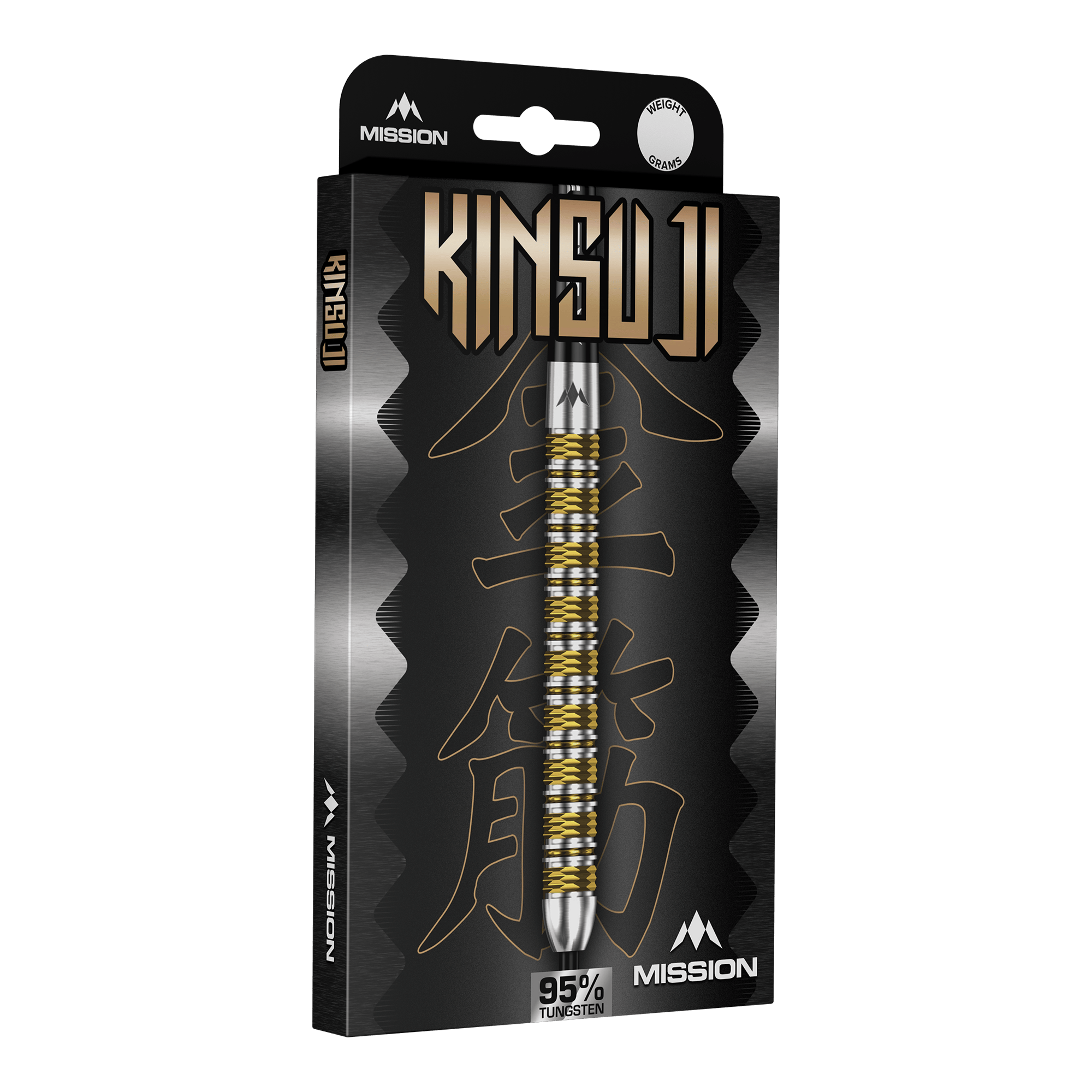Missione Kinsuji Steeldarts Abgebildet sind die Mission Kinsuji Steeldarts. Der Dartpfeil ist aus nächster Nähe zu sehen.