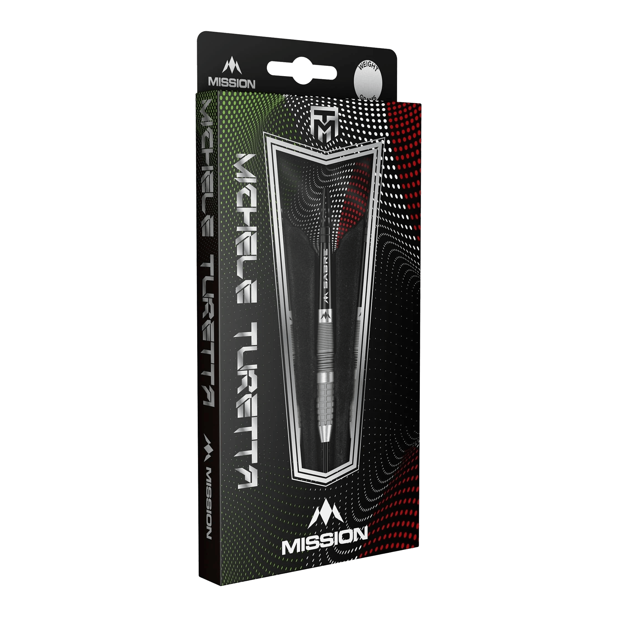 Mission Michele Turetta Freccette in acciaio sabbiato - 23 g Die Mission Michele Turetta Sandblasted Steeldarts in 23g sind abgebildet. Die Dartpfeile verfügen über ein sandgestrahltes Design.