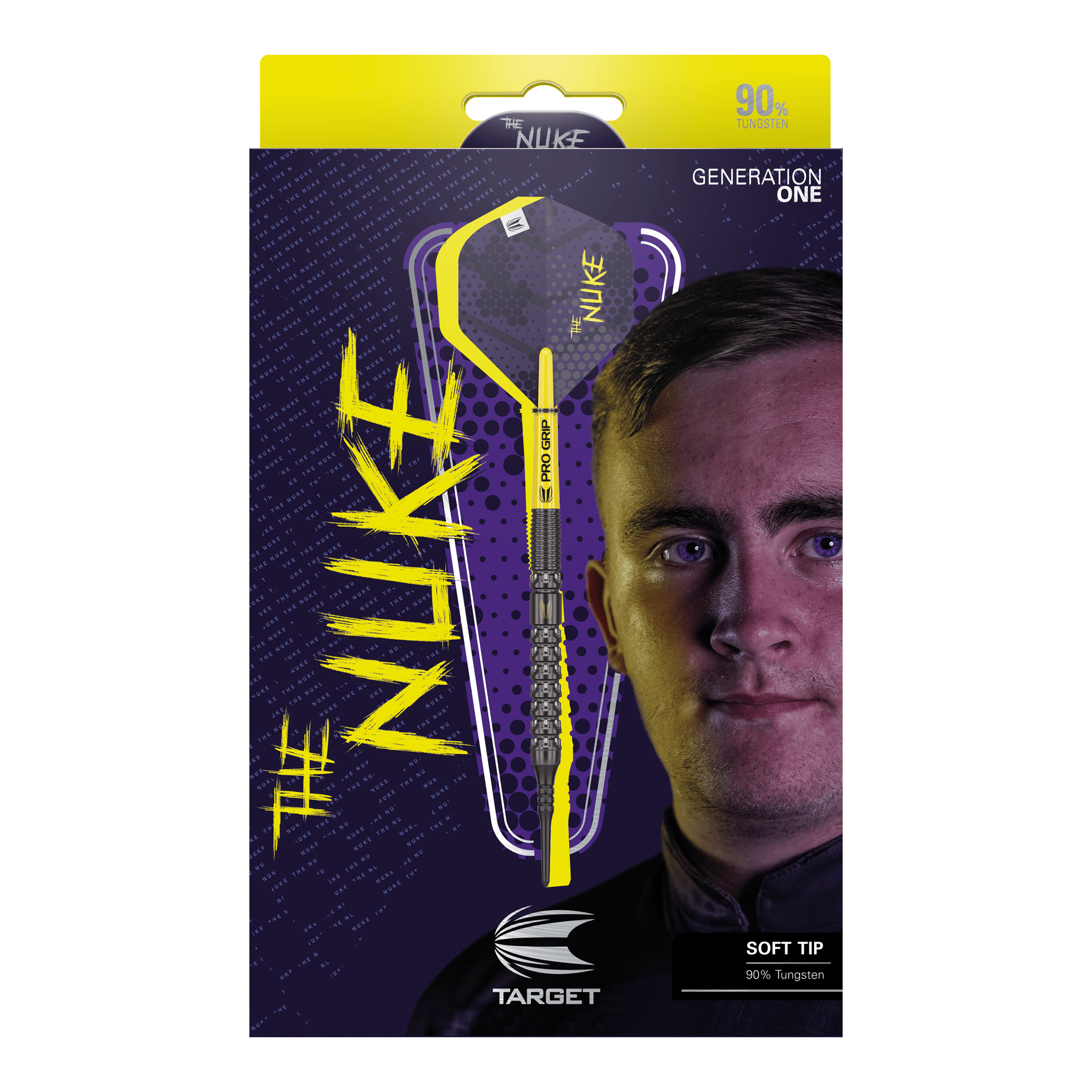 Freccette morbide Target Luke Littler GEN1 - 19 g Das Bild zeigt ein Dart-Produkt. Auf dem Bild ist '210324_Target_Luke_Littler_GEN1_Softdarts_3_(1)' als Dateiname angegeben.