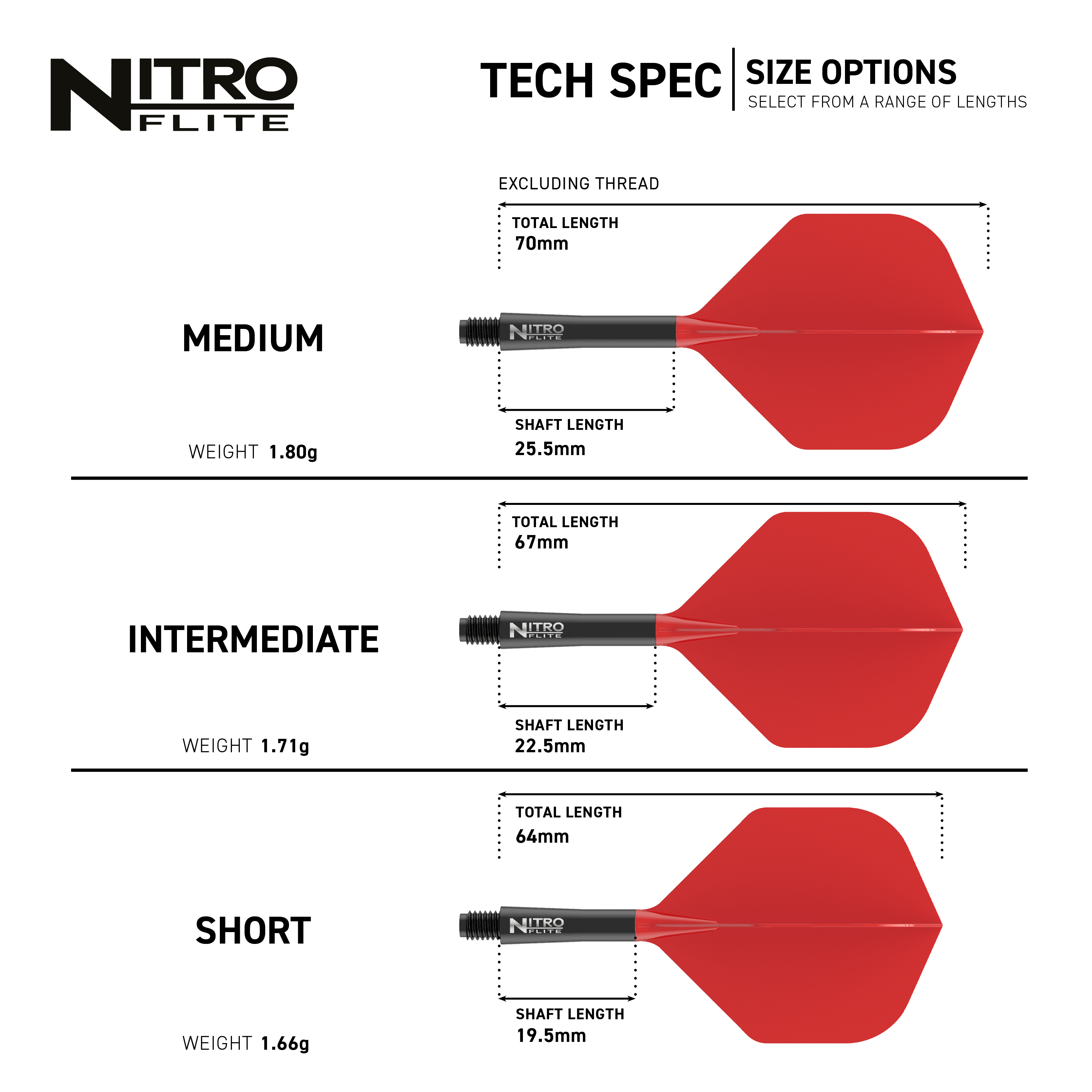 Red Dragon Nitroflite - Asta nera, alette rosse n. 2 Red Dragon Nitroflite - Black Shaft Red No2 Flights werden gezeigt. Es handelt sich um schwarze und rote Dart-Flights.