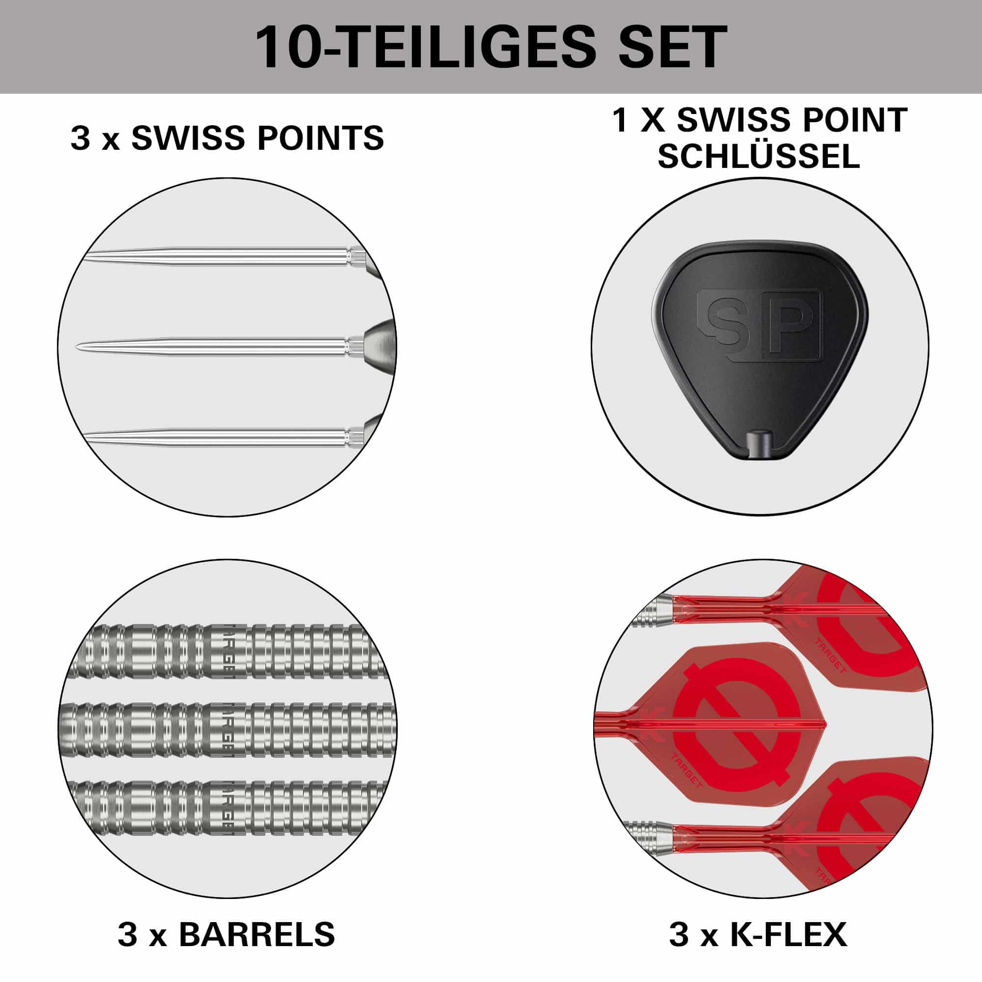 Freccette in acciaio Swiss Points Target Group O 03