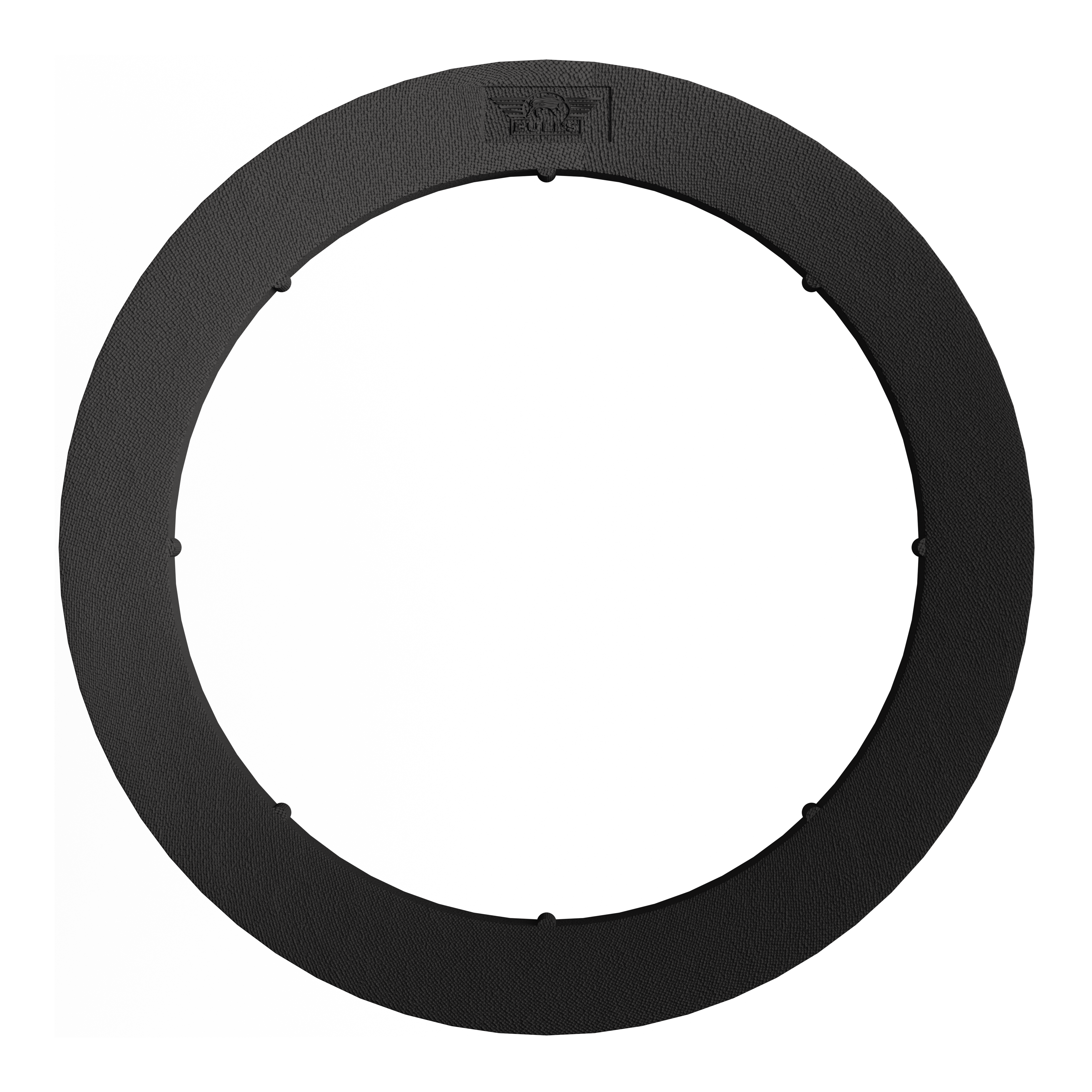 Sistema di illuminazione Bulls NL Lumo Light Surround Das Bild zeigt das Produkt 'Bulls NL Lumo Light Surround Beleuchtungssystem'. Es handelt sich um einen runden, schwarzen Ring, der zur Beleuchtung eines Dartboards verwendet wird.