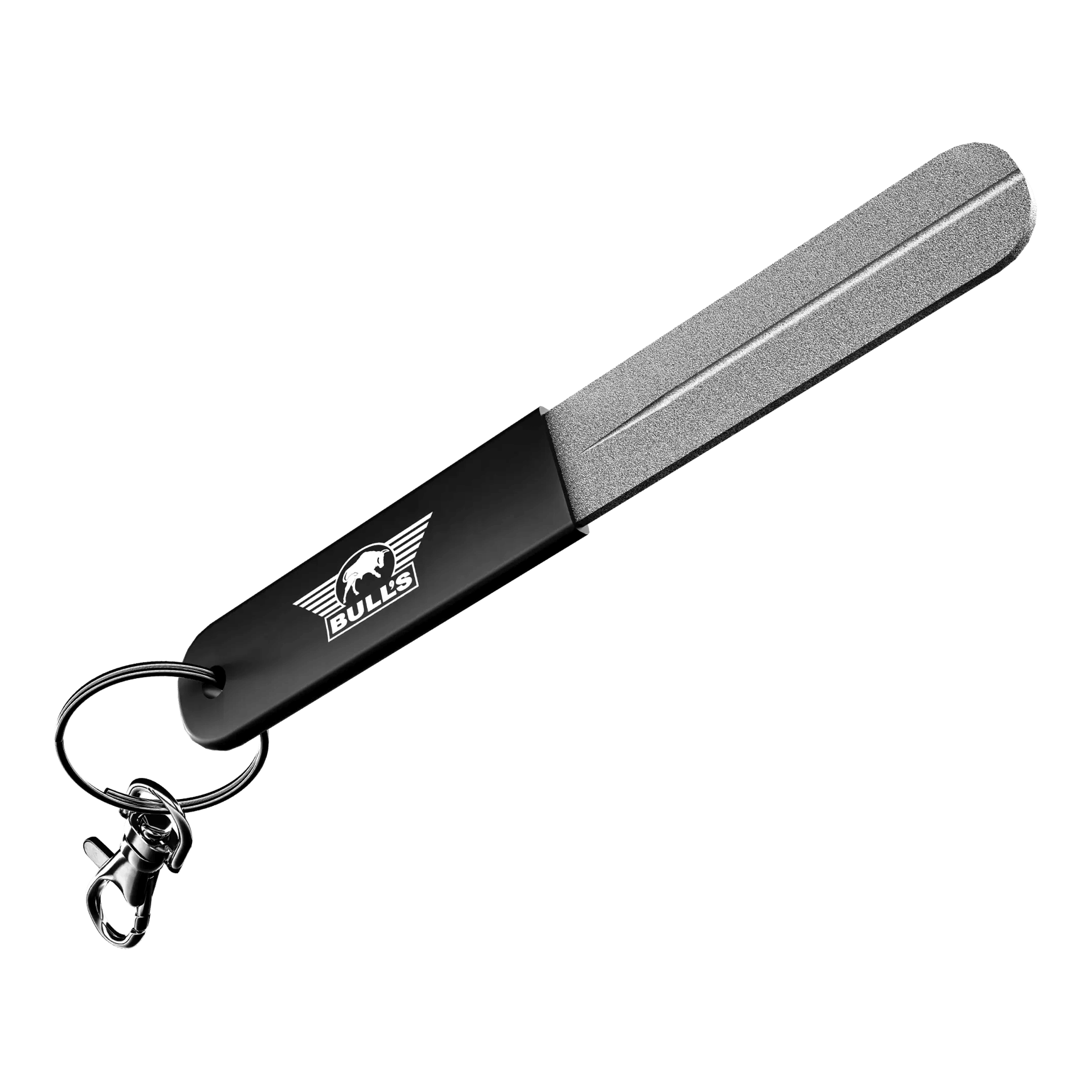 Pietra per affilare Bulls NL Abgebildet ist der Bulls NL Hand Sharpener Schleifstein, ein Werkzeug zum Schärfen von Dartspitzen. Man sieht den Schleifstein aus einer anderen Perspektive.