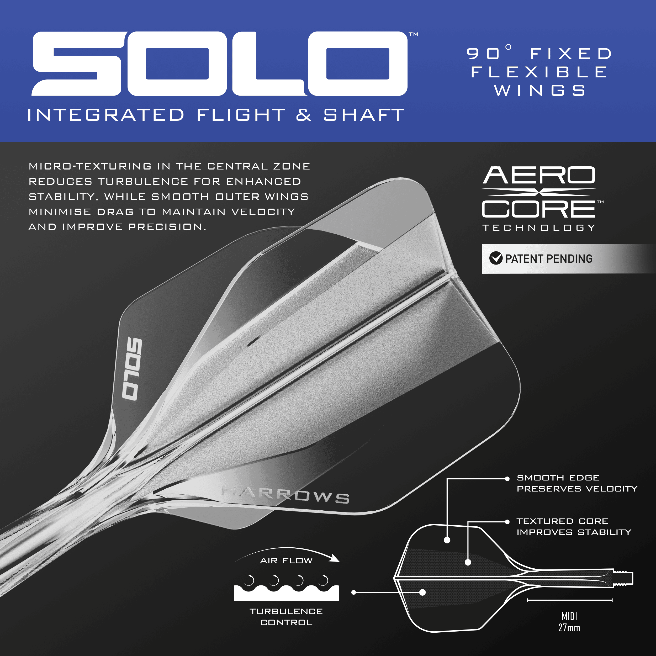 Harrows GEO Parallel Softdarts Das Bild stellt die Harrows GEO Parallel Softdarts dar. Die Darts sind klar zu erkennen und detailliert abgebildet.
