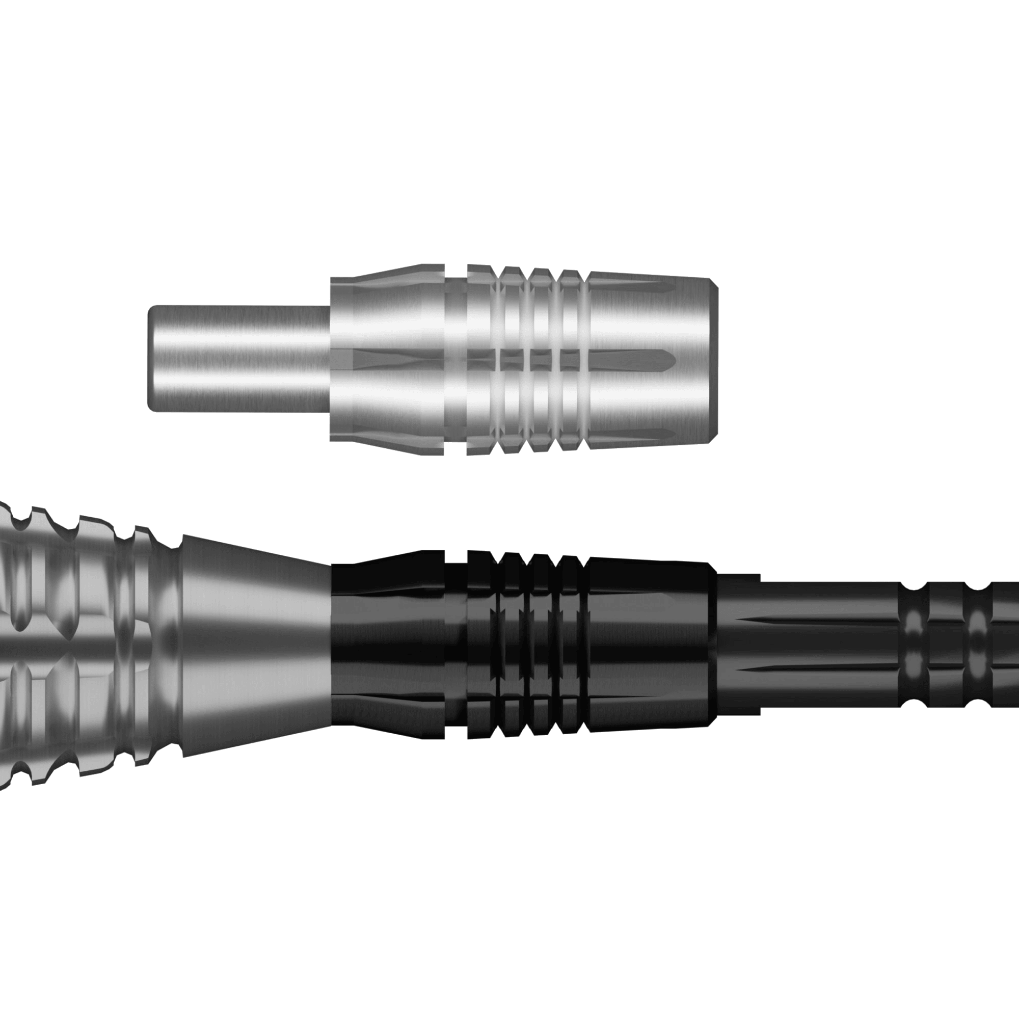 Adattatore a punta filettata corta Das Bild zeigt einen Shot Threadhead Point Adapter. Dieses Produkt ist für Dartspitzen geeignet.