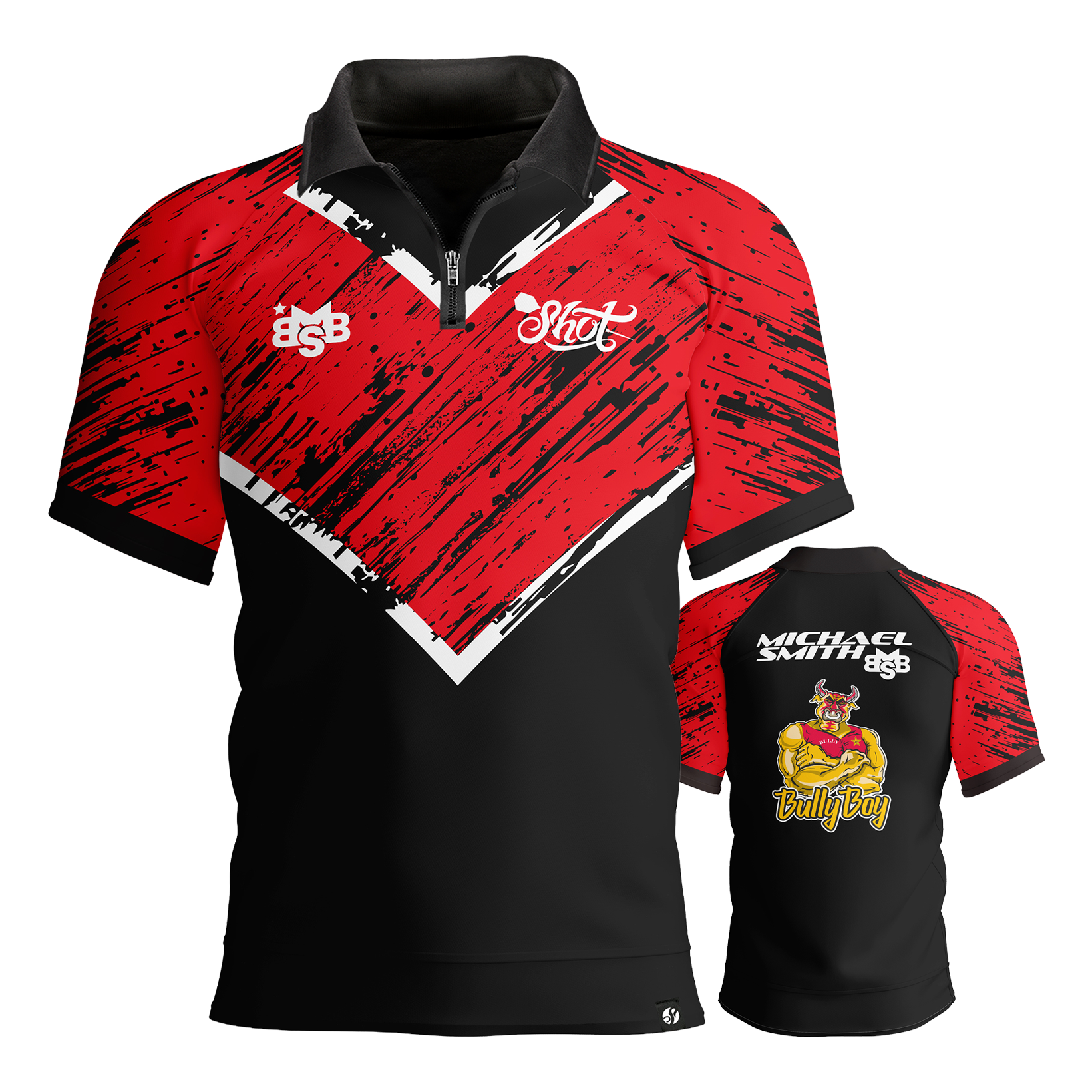 Camicia polo a righe rosse con freccette di Michael Smith