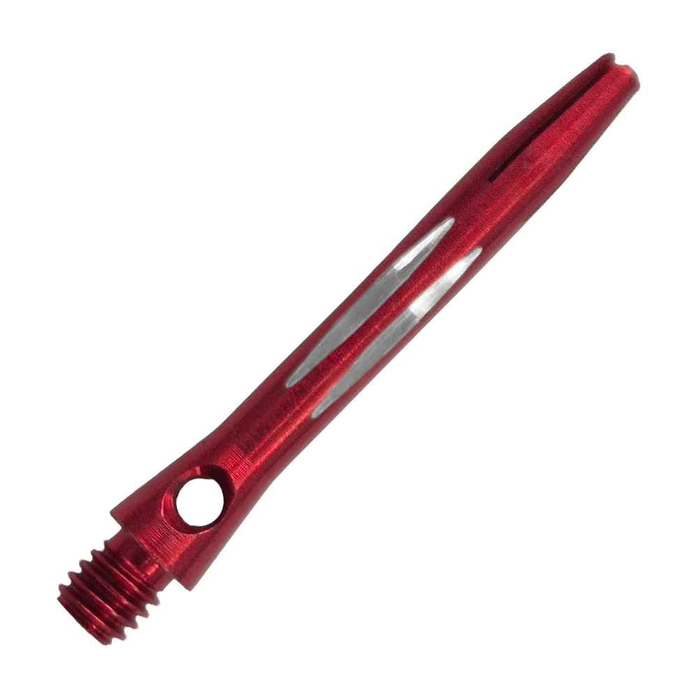 Aste in alluminio con taglio a diamante - Rosse - 35 mm Zu sehen ist der Diamond Cut Aluminium Shafts - Rot - 35mm. Der Schaft besteht aus rot lackiertem Aluminium und hat ein Diamantschliff-Design.