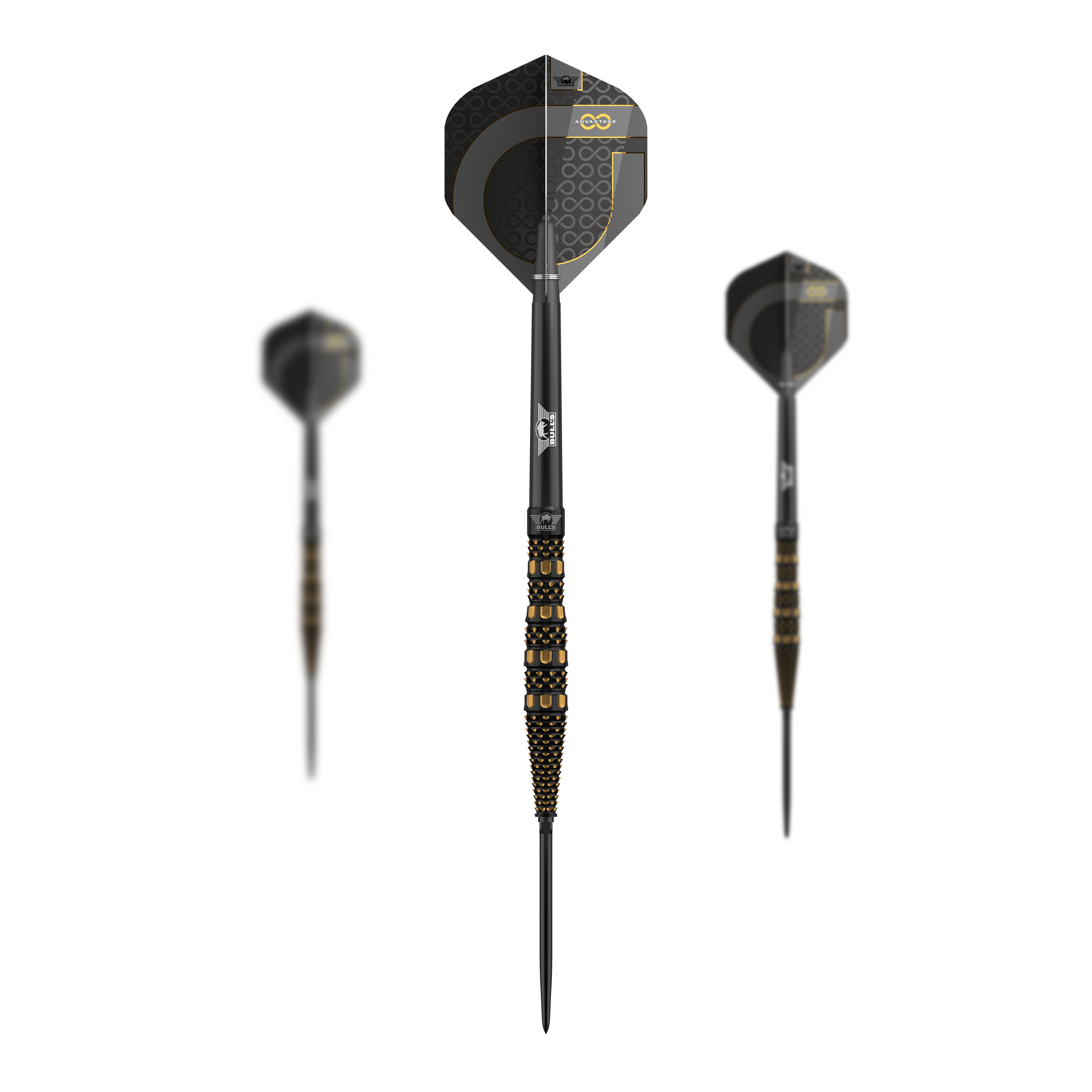 Freccette in acciaio Bulls NL Advantage 95 Slope Convertible Point Zu sehen ist ein Set Bulls NL Advantage 95 Slope Convertible Point Steeldarts. Das Set ist vollständig dargestellt.