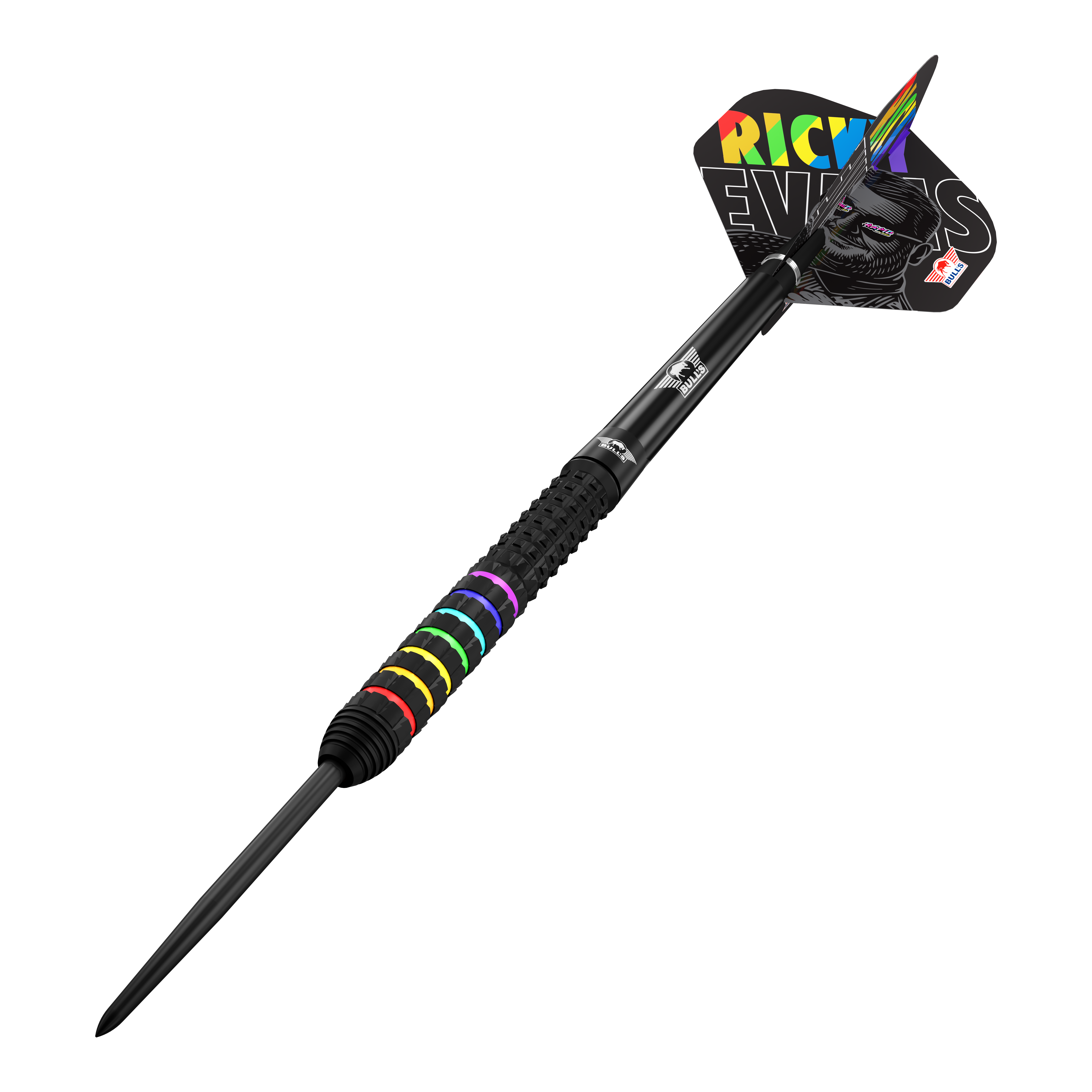 Bulls NL Ricky Evans Rapid 95 freccette in acciaio Das Bild zeigt die Bulls NL Ricky Evans Rapid 95 Steeldarts mit 23 Gramm. Die Steeldarts haben ein stilvolles Design und sind für das Dartspiel geeignet.