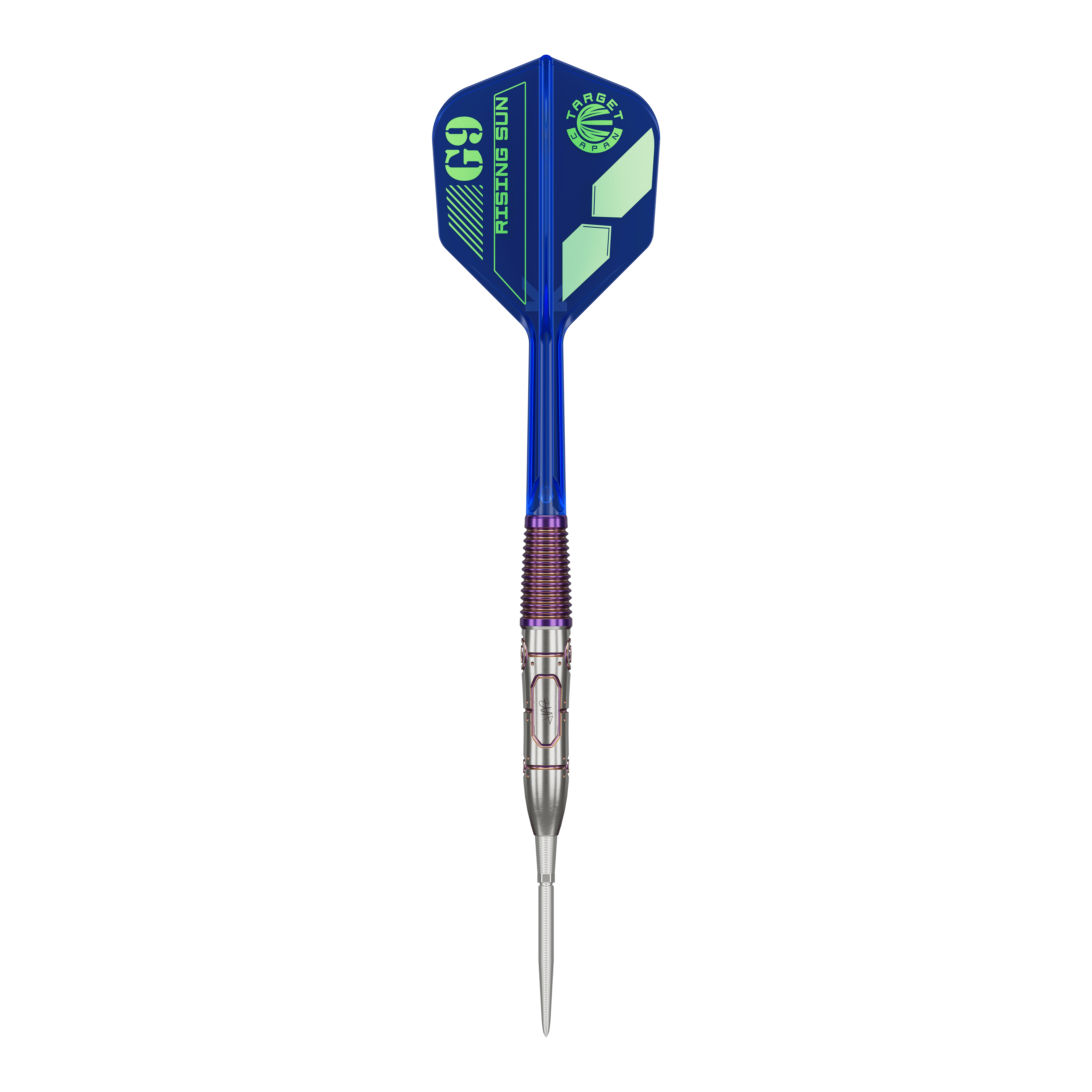 Target Japan Haruki Muramatsu Rising Sun GEN9 Steeldarts - 23g Dies ist ein Target Japan Haruki Muramatsu Rising Sun GEN9 Steeldart mit einem Gewicht von 23g. Der Dart hat ein modernes Design mit blauen und silbernen Elementen.