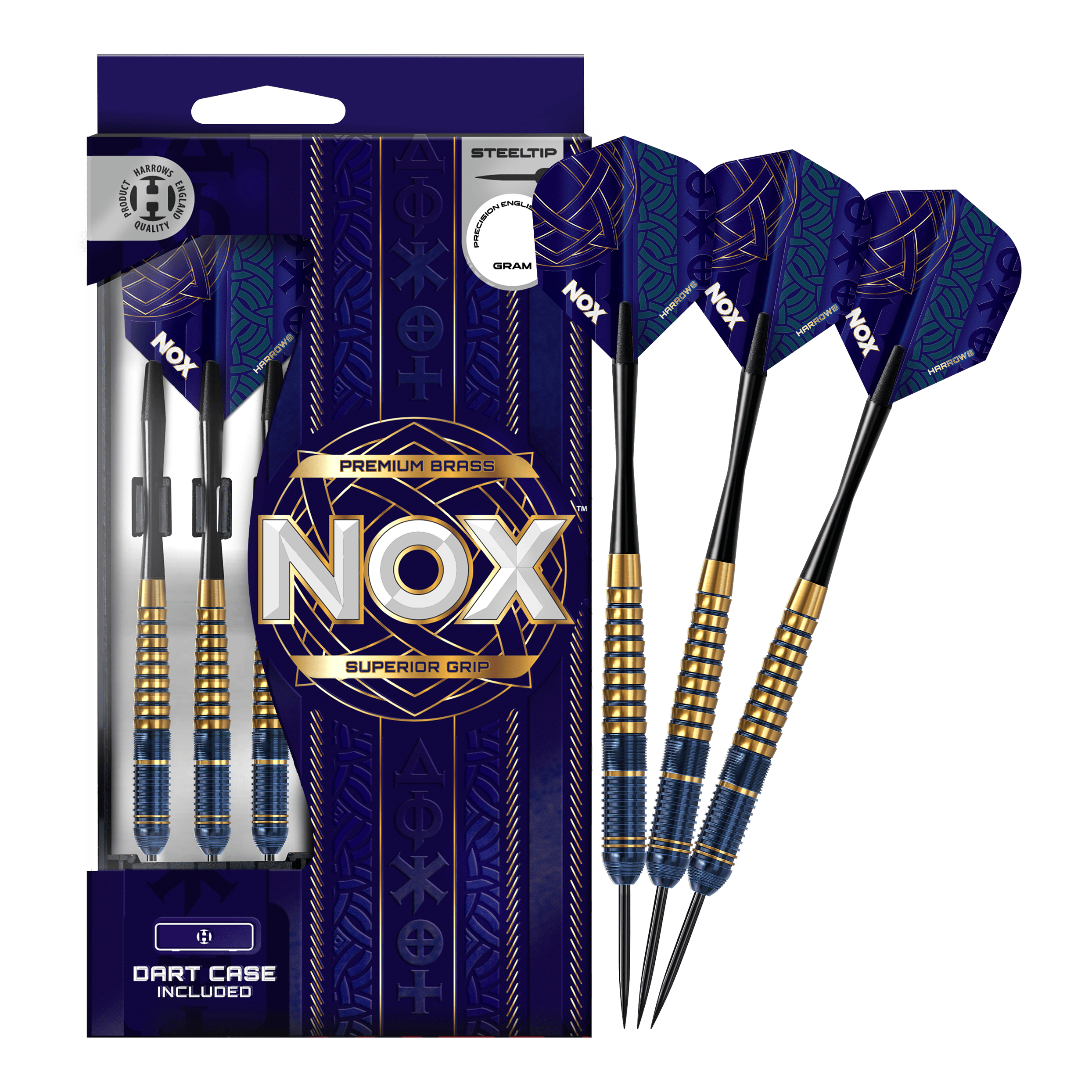 Freccette in acciaio e ottone Harrows Nox Premium Abgebildet sind die Harrows Nox Premium Brass Steeldarts. Dieses Produkt zeichnet sich durch hochwertige Verarbeitung aus.