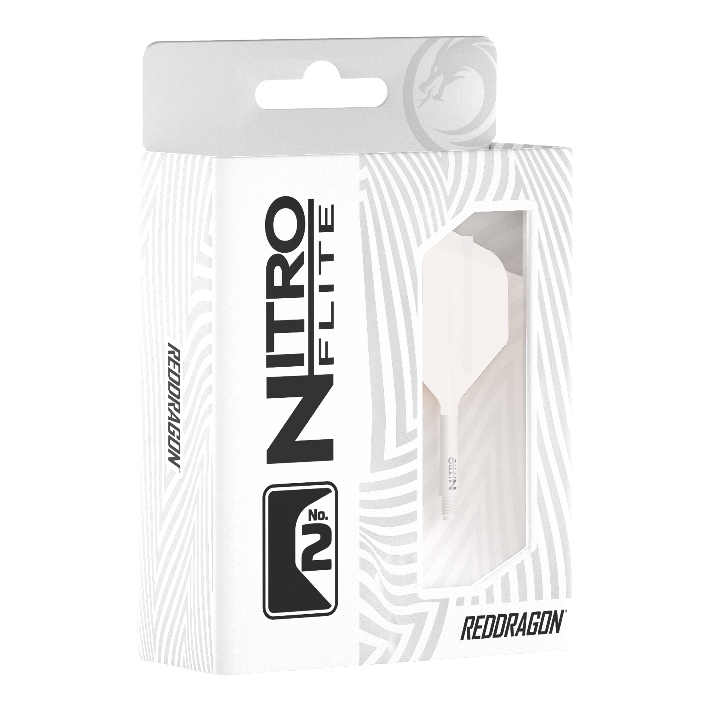Red Dragon Nitroflite Asta bianca Alette bianche n. 2 Hier sind die Red Dragon Nitroflite White Shaft White Flights No2 zu sehen. Sie sind für Dartpfeile gedacht und komplett in Weiß gestaltet.