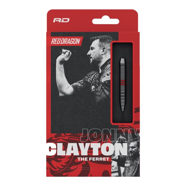Freccette in acciaio Red Dragon Jonny Clayton Core Brass - 21 g Zu sehen sind die Red Dragon Jonny Clayton Core Brass Steeldarts mit einem Gewicht von 21g. Die Darts haben einen silbernen und goldenen Schaft mit roten und schwarzen Flights.