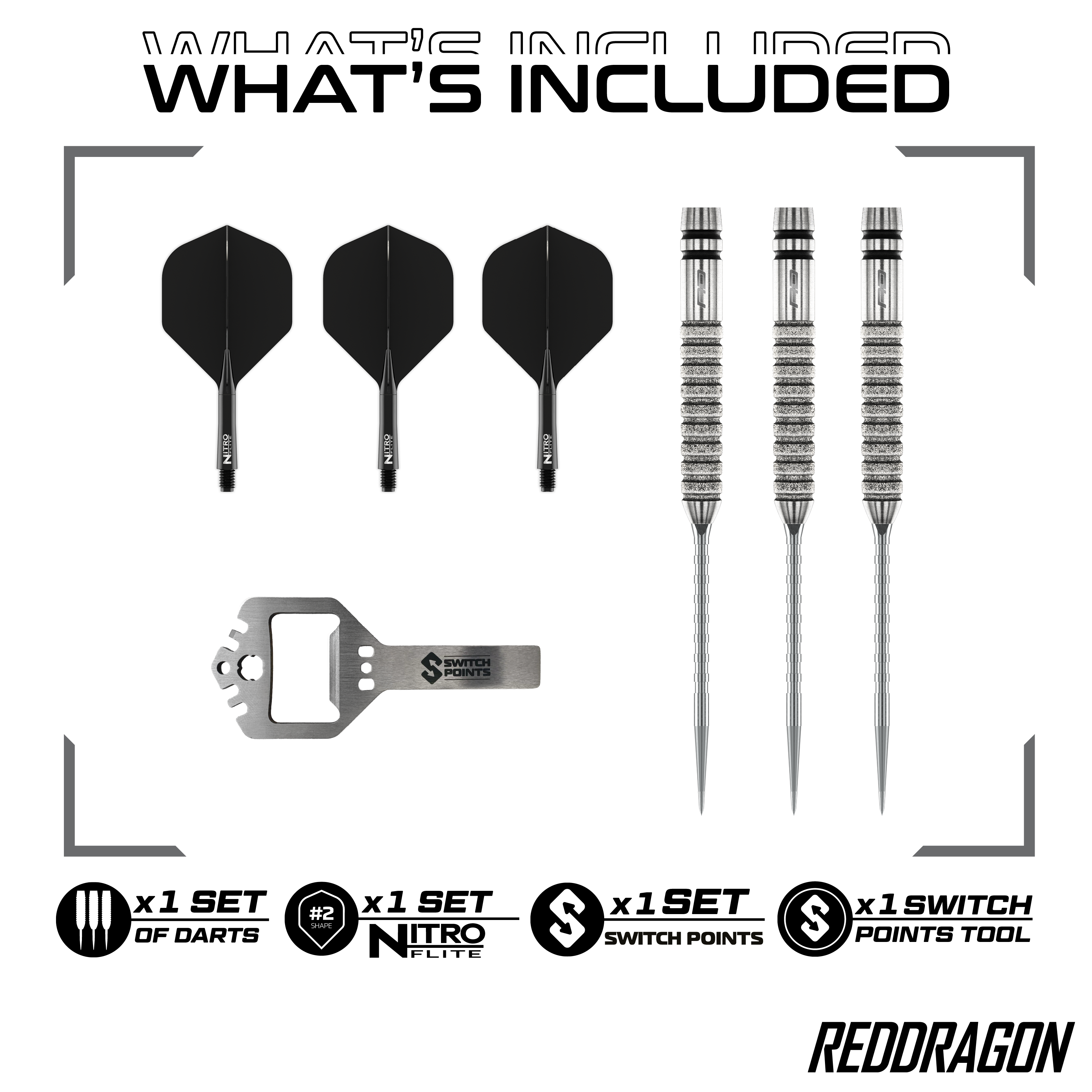 Freccette in acciaio Switch Point Red Dragon Gian Van Veen Tour Edition - 21 g Gezeigt werden die Red Dragon Gian Van Veen Tour Edition Switch Point Steeldarts - 21g. Das moderne Design unterstützt ein präzises Spiel.