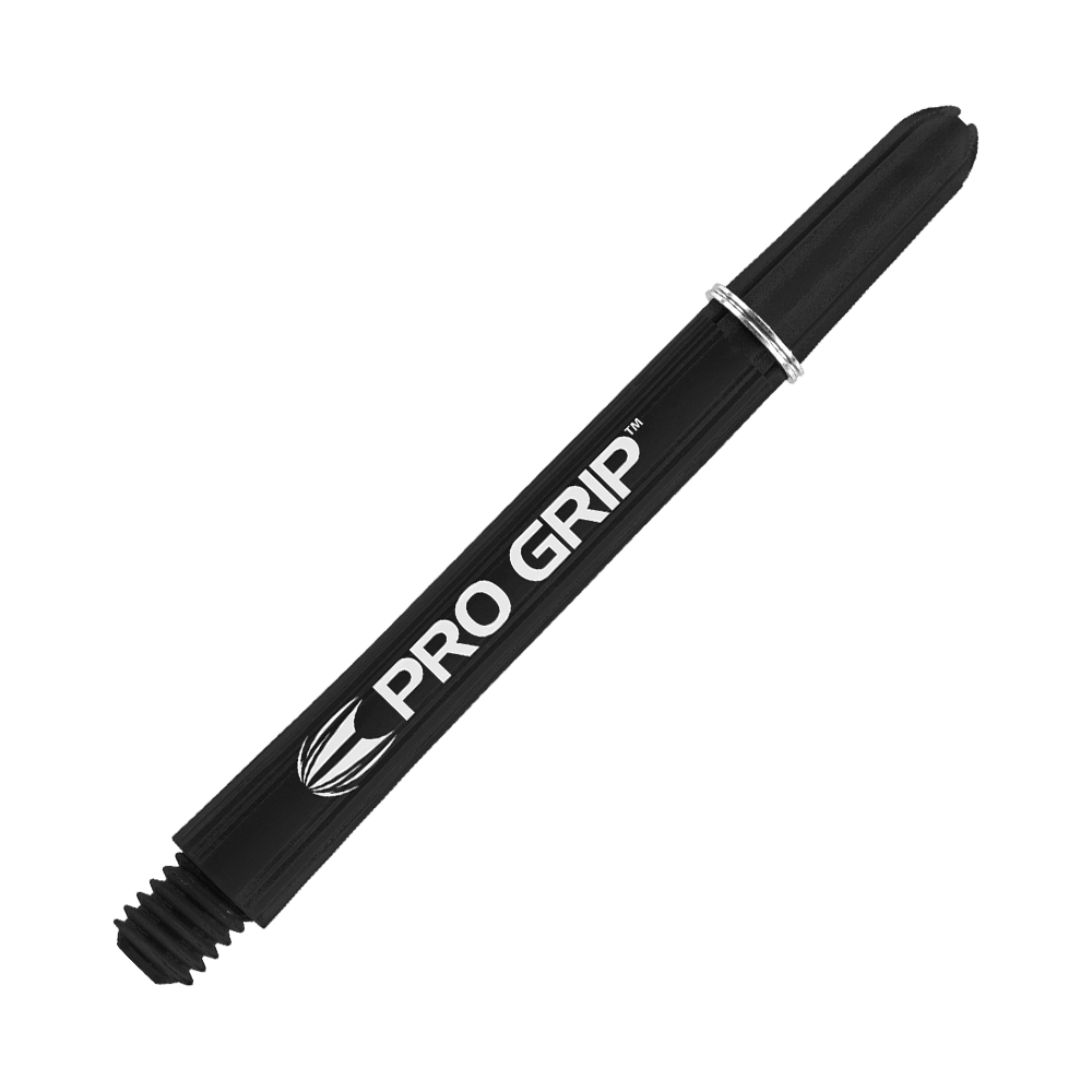 Das Bild zeigt einen schwarzen Pro Grip Schaft von Target. Auf dem Schaft steht deutlich sichtbar der Schriftzug "PRO GRIP".