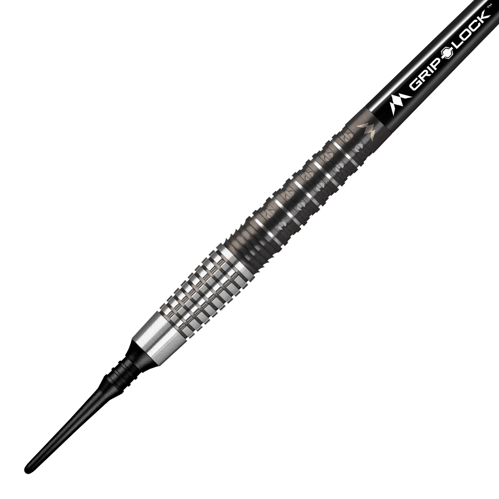 Freccette morbide Mission Makara M2 - 20 g Dies ist der Mission Makara M2 Softdart mit einem Gewicht von 20g. Der Dartpfeil hat ein silber-schwarzes Design mit strukturiertem Griffbereich und einer schwarzen Kunststoffspitze.