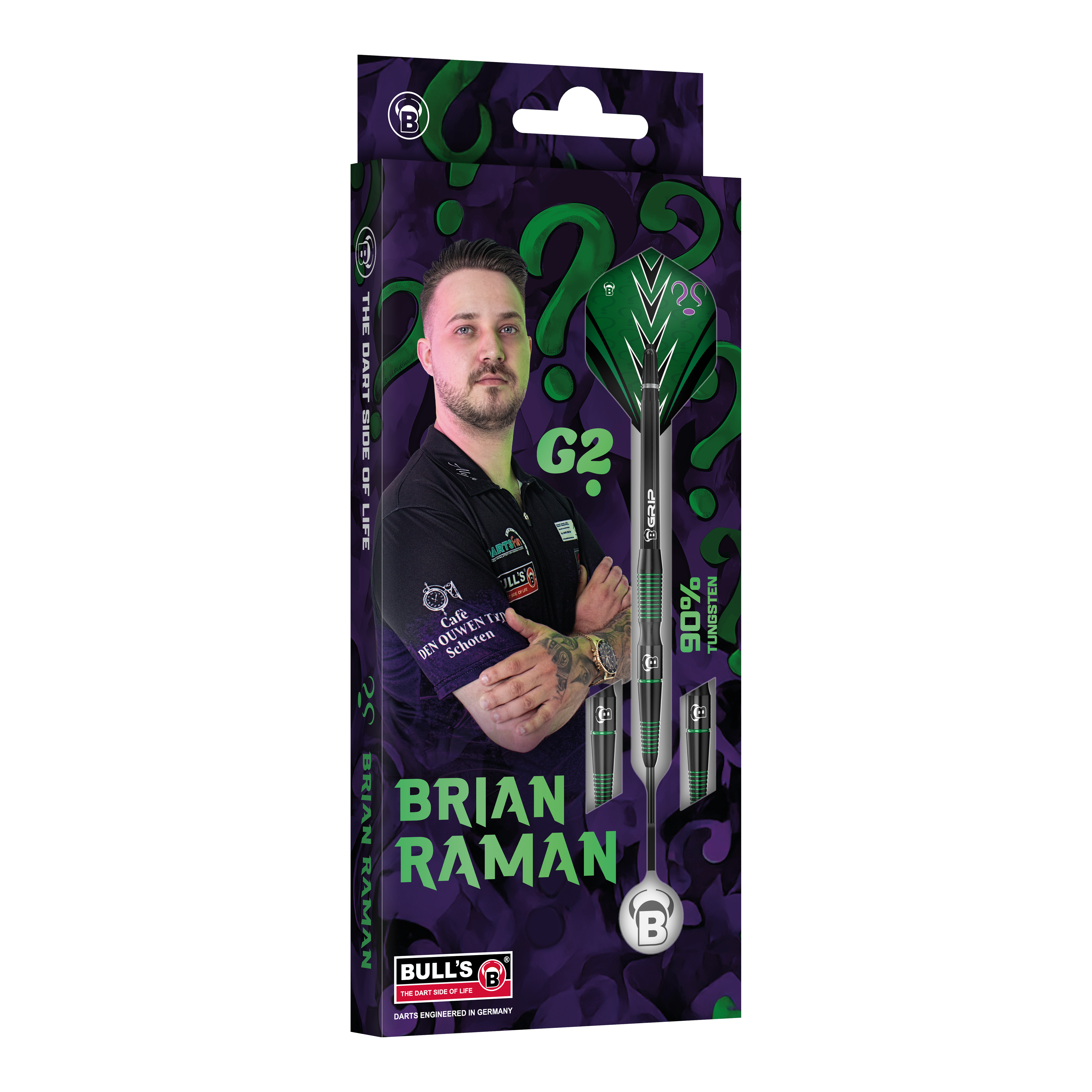 Freccette in acciaio Bulls Brian Raman G2 Das Bild stellt die Bulls Brian Raman G2 Steeldarts dar. Dieses hochwertige Dartprodukt ist beliebt bei Spielern.
