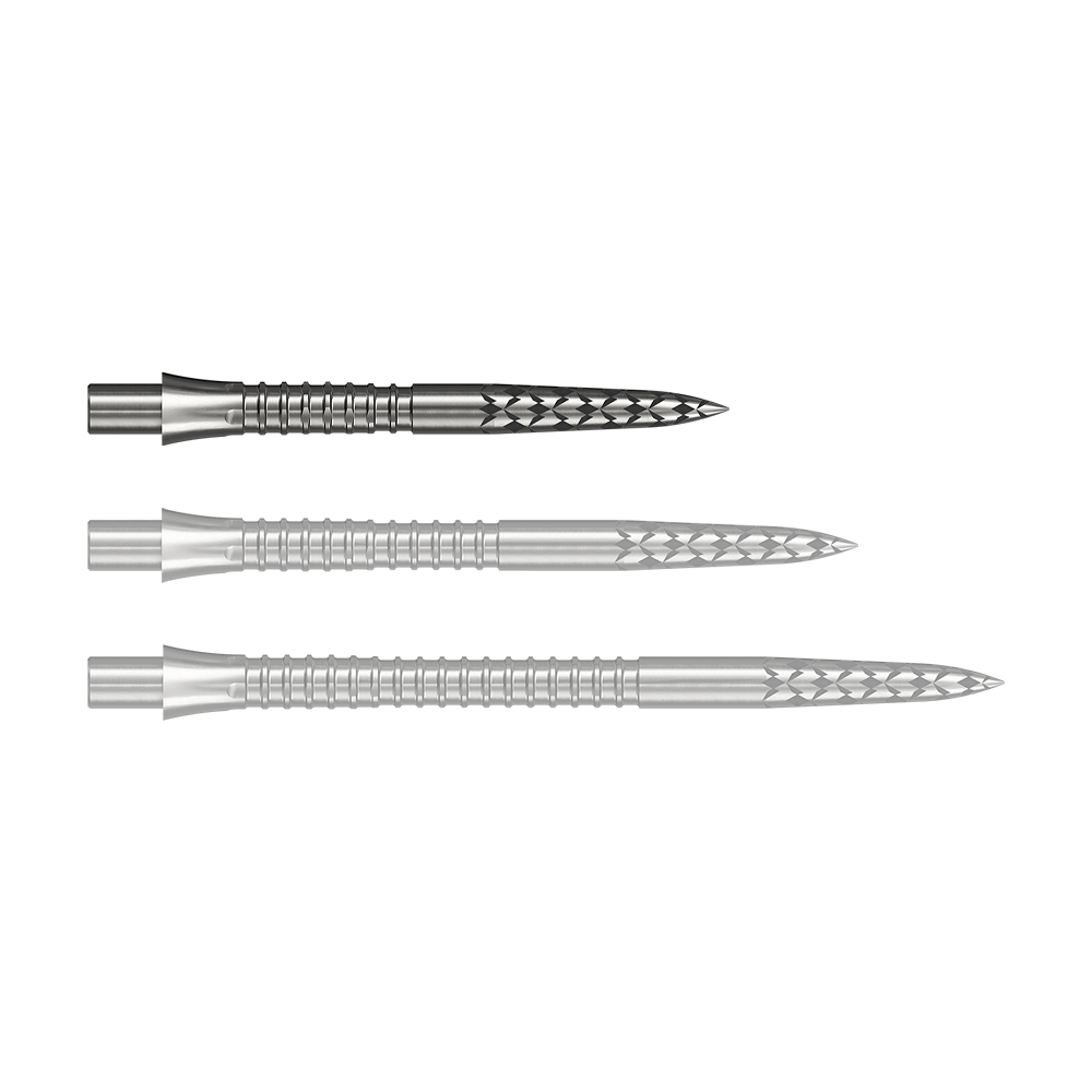 Punte per freccette Mission Caliburn EVO con logo GV - argento Das Bild zeigt eine Steeldartspitze aus Silber mit 26 mm Länge. Dieses Produkt wird durch die Datei M002127_Missoin_Caliburn_EVO_GV-Logo_Steeldartspitzen_Silber_26mm_1 dargestellt.