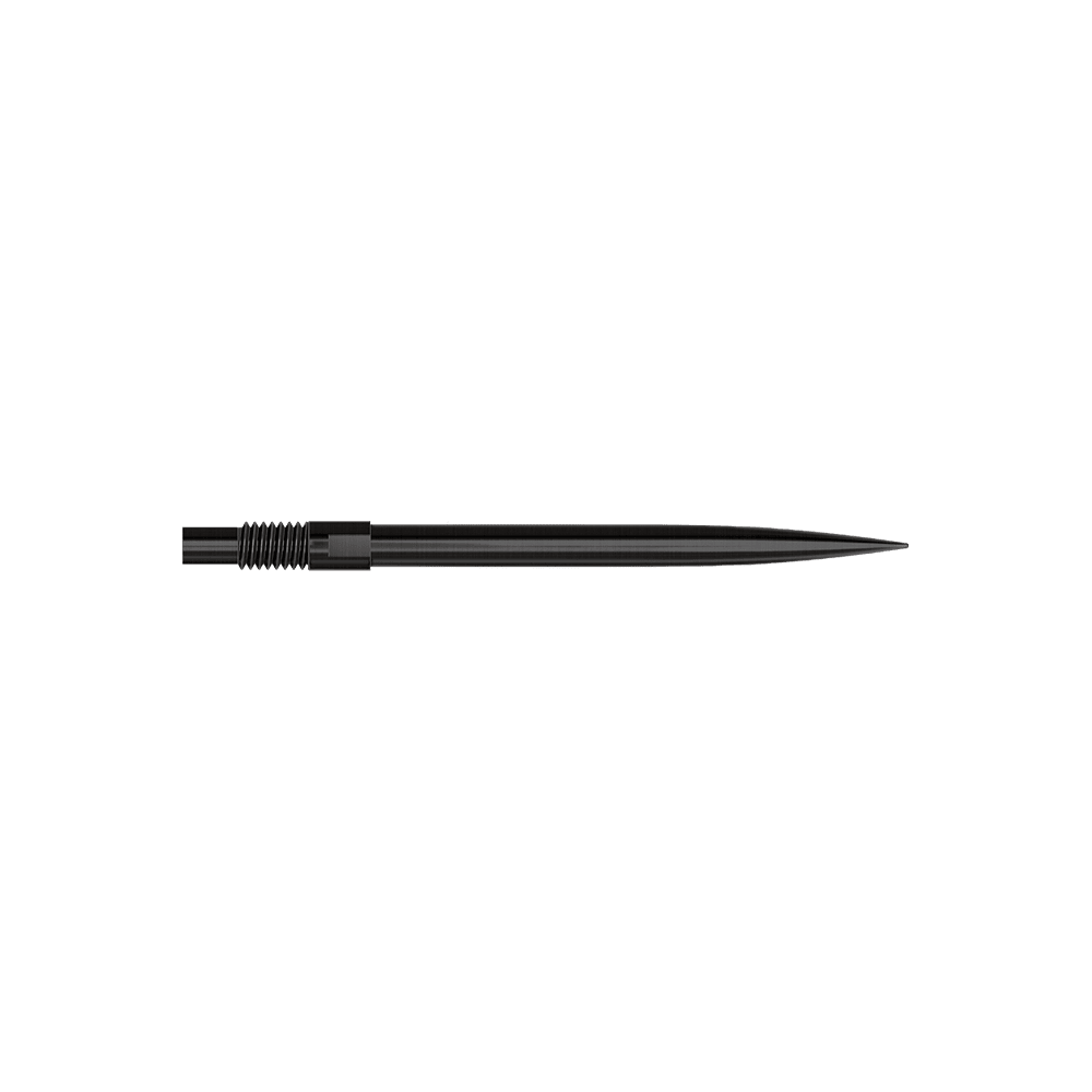 Punte per freccette Harrows Quick Point - Nere Das Bild zeigt das Produkt mit dem Namen 'QP23974_Harrows_QuickPoint_Dartspitzen_Schwarz_30mm_2'. Es sind schwarze Dartspitzen abgebildet.