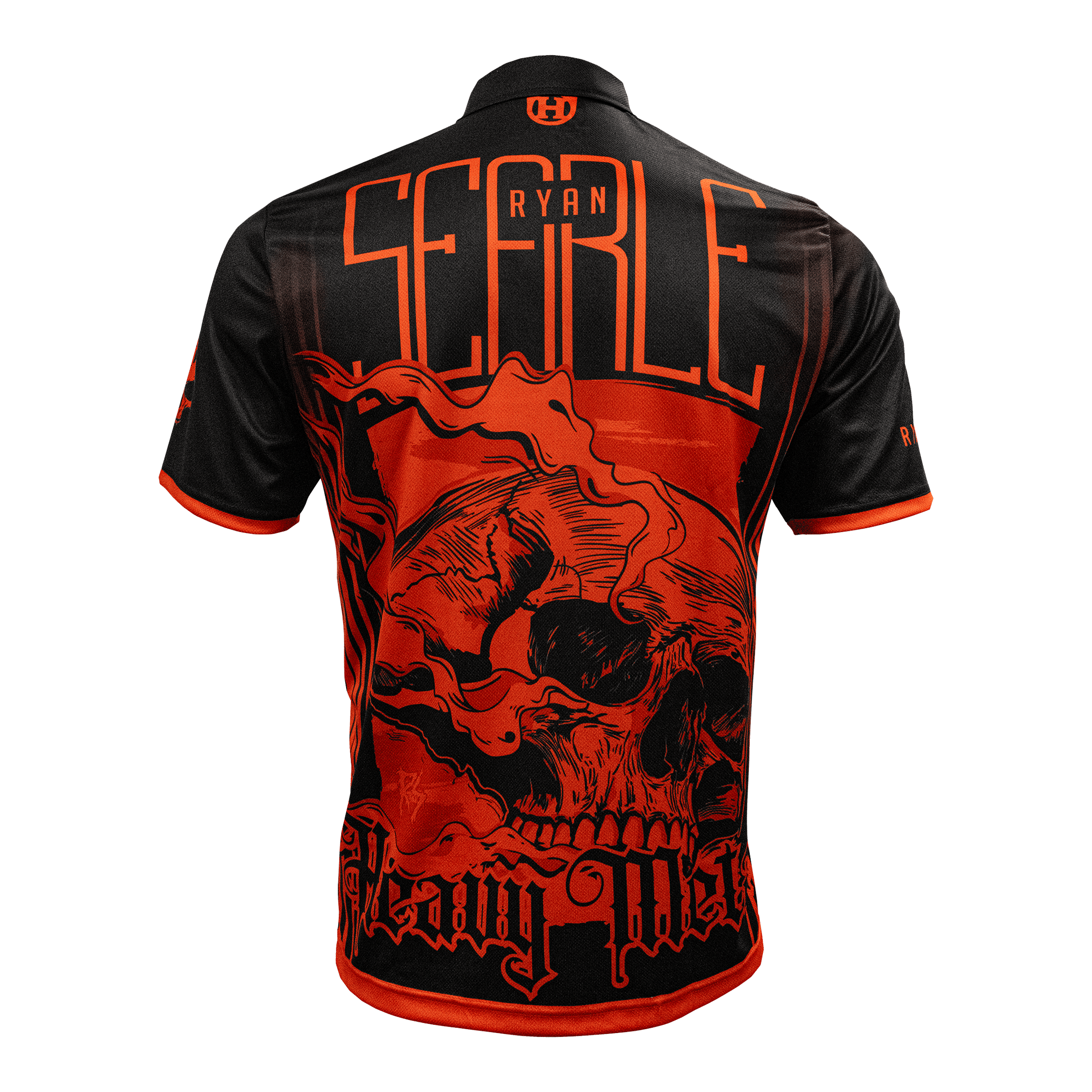 Maglietta di Ryan Searle, giocatore Heavy Metal di Harrow Abgebildet ist das Harrows Ryan Searle Heavy Metal Playershirt. Dieses Shirt ist für professionelle Dartspieler geeignet.
